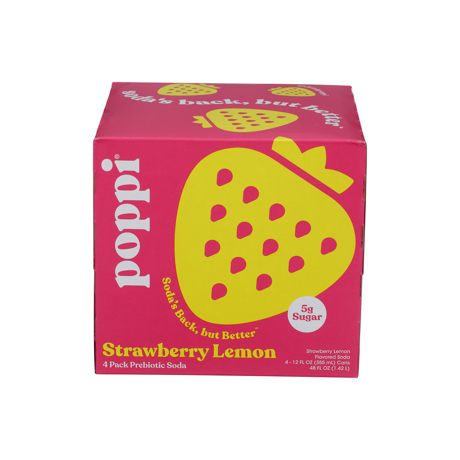 Poppi Strawberry Lemon Prebiotic Soda - 12 Fluid Ounce - 4 Count Image 1 of 3