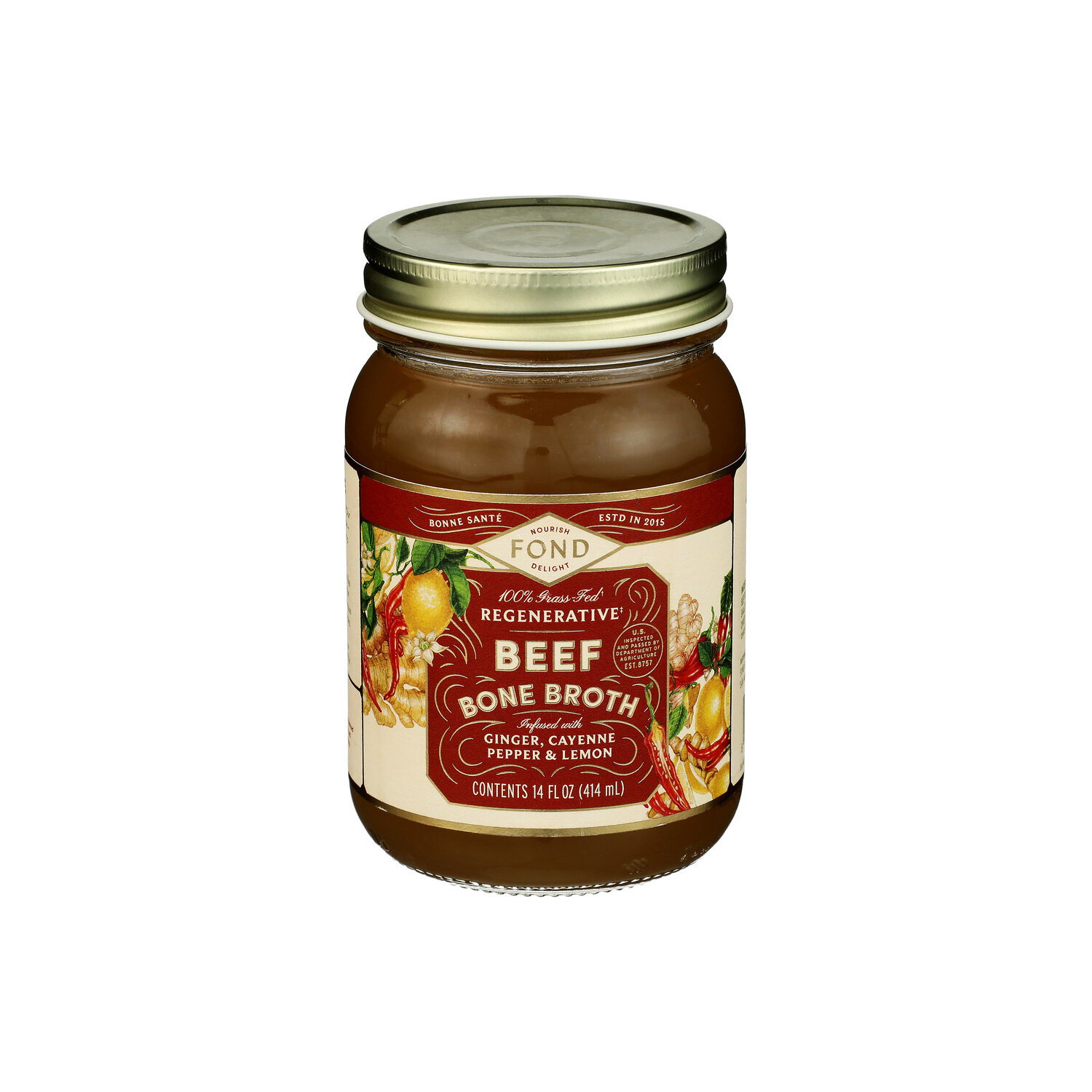 FOND Regenerative Beef Bone Broth - 14 Fluid Ounce Image 1 of 4