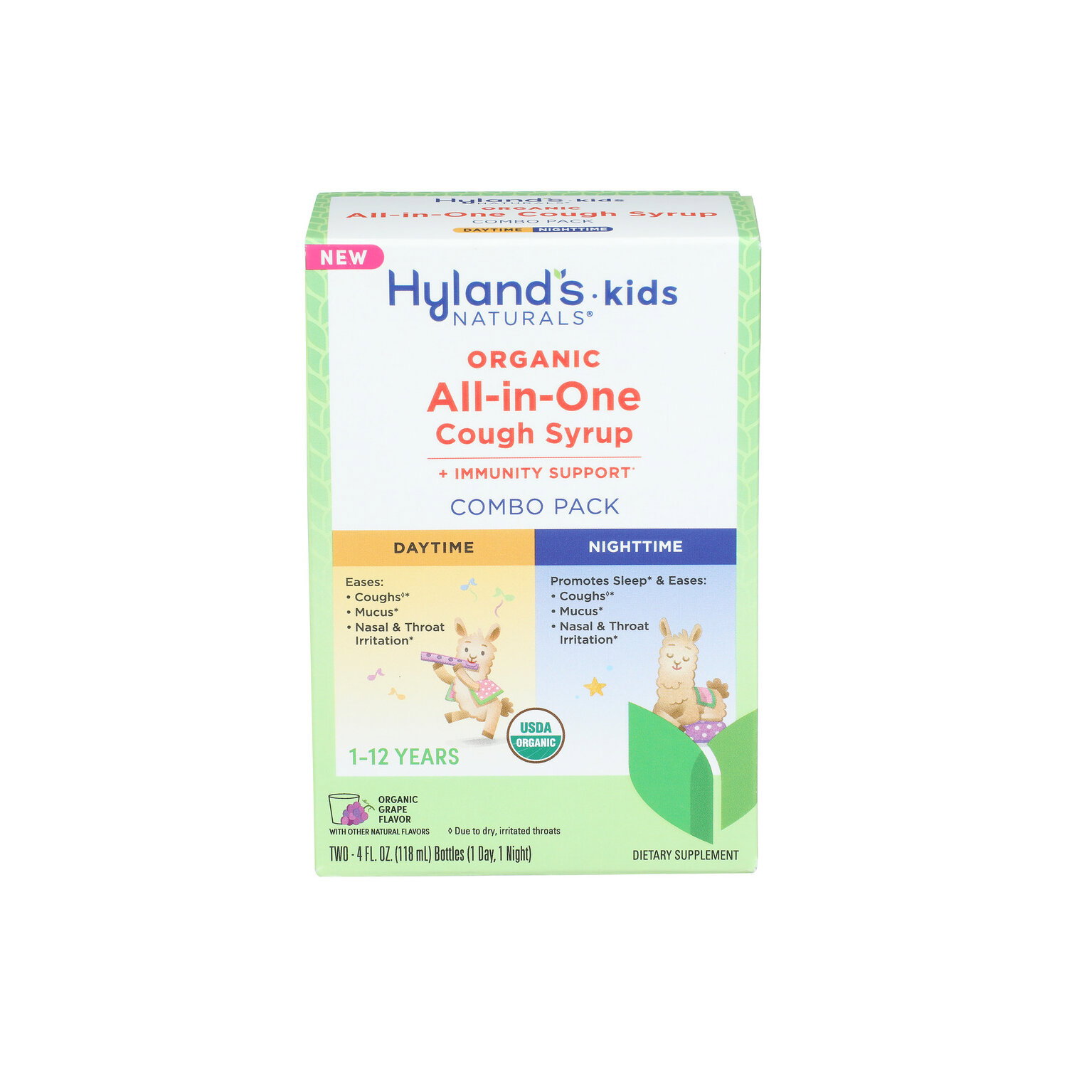 Hyland's Kids Naturals Organic Grape Day & Night All In One Cough Syrup - 2 Count Image 1 of 2