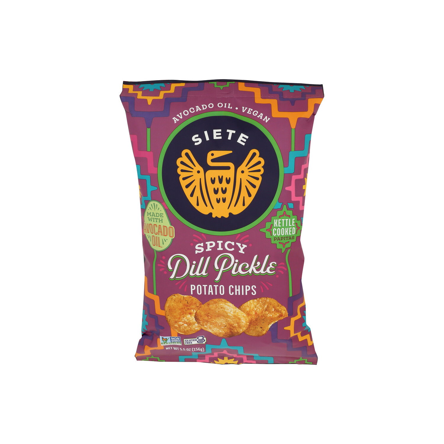Siete Spicy Dill Pickle Kettle Cooked Potato Chips - 5.5 Ounce