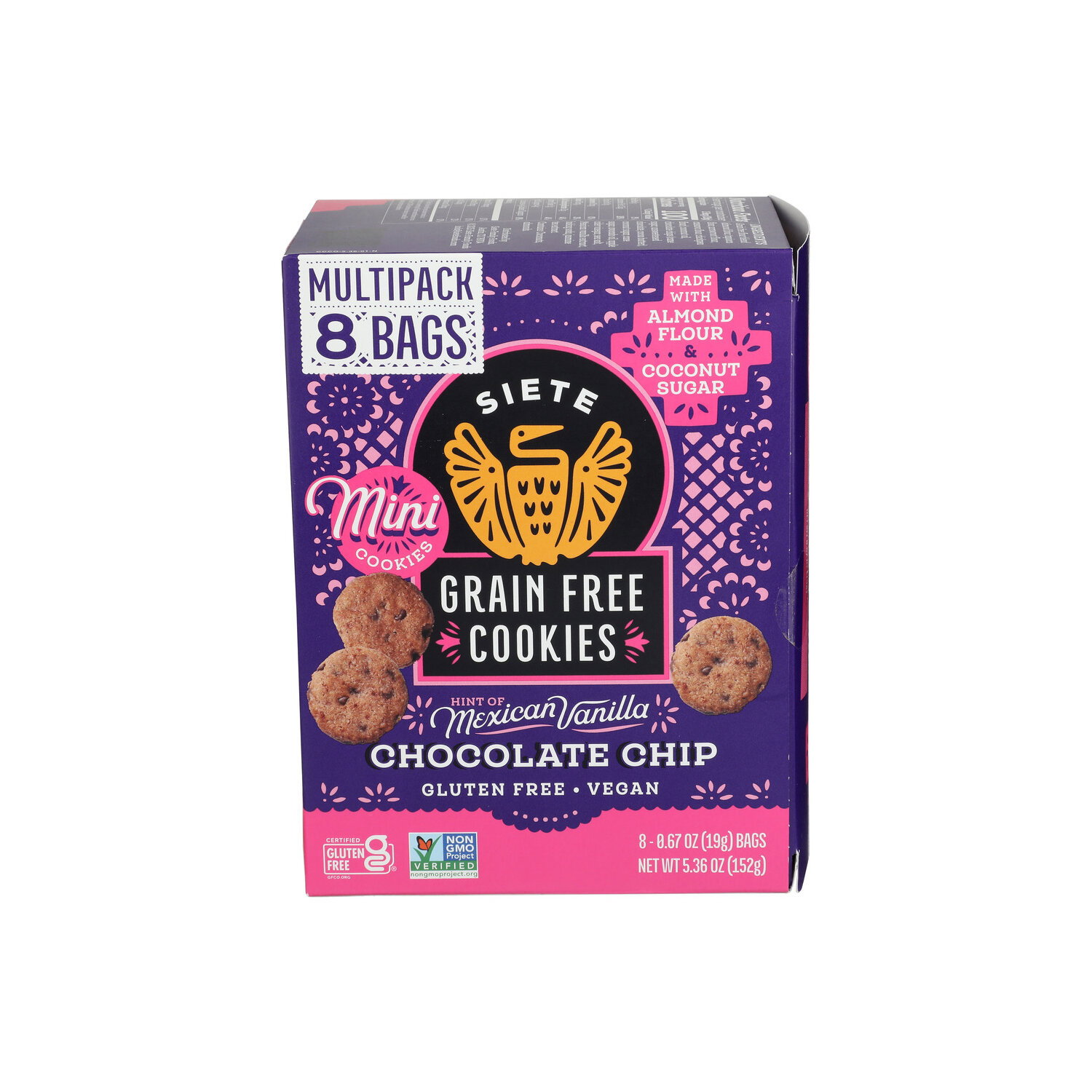 Siete Mexican Vanilla Chocolate Chip Cookie Multipack - 0.67 Ounce