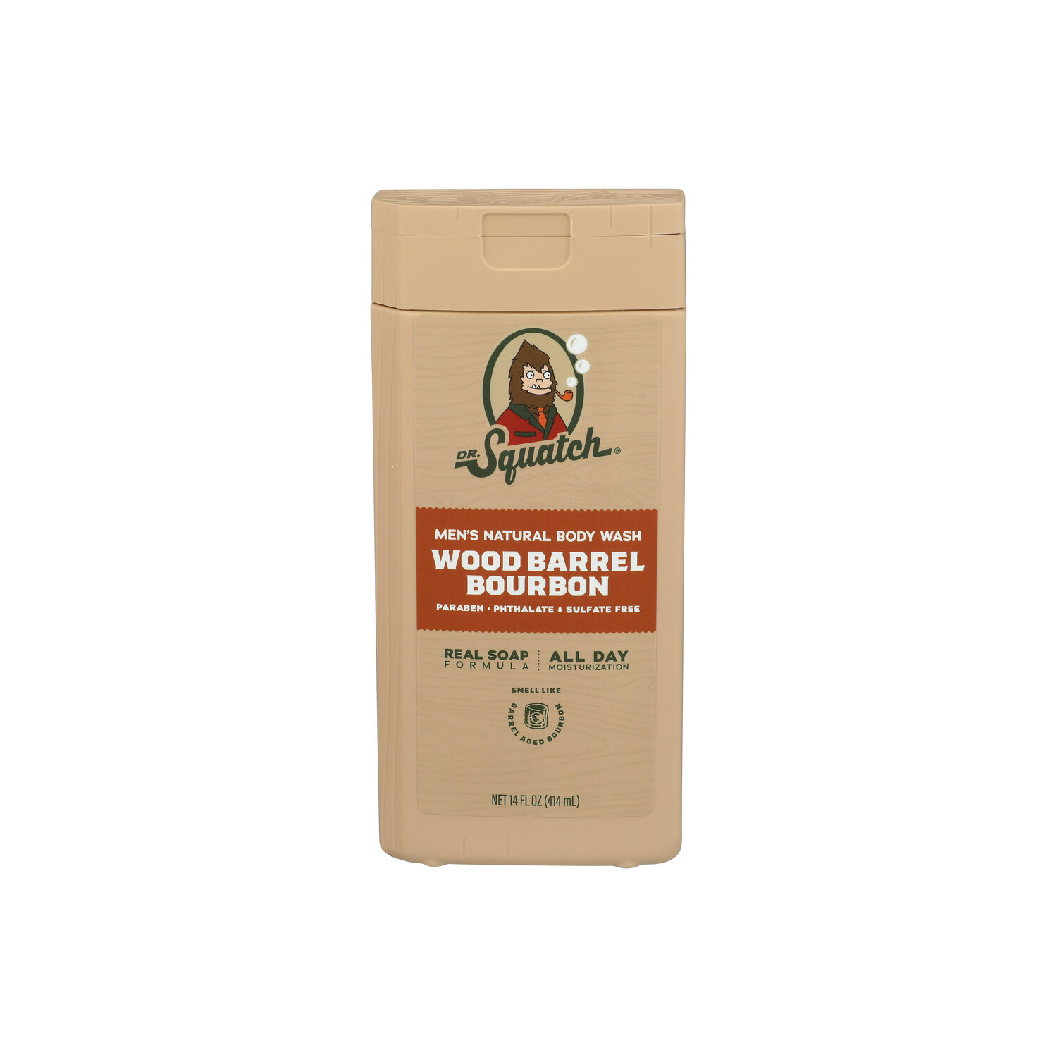 DR. Squatch Arrowroot, Charcoal Body Wash Wood Barrel Bourbon Non-Exfoliating 4 Case Pack - 14 Fluid Ounce Image 1 of 3