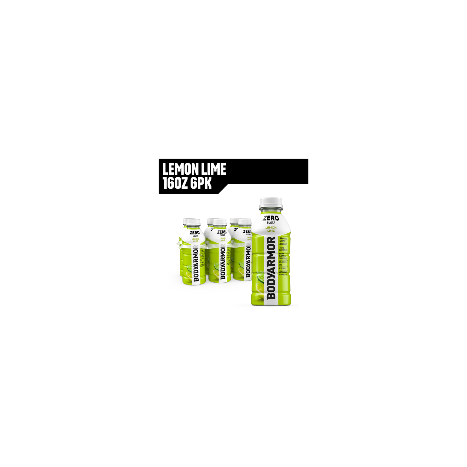 Bodyarmor Zero Sugar Lemon Lime Sports Drink Bottles - 16 Fluid Ounce - 6 Count Image 1 of 4