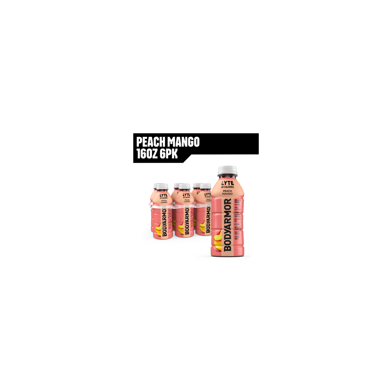 Bodyarmor Peach Mango Sports Drink Bottles - 16 Fluid Ounce - 6 Count Image 1 of 4
