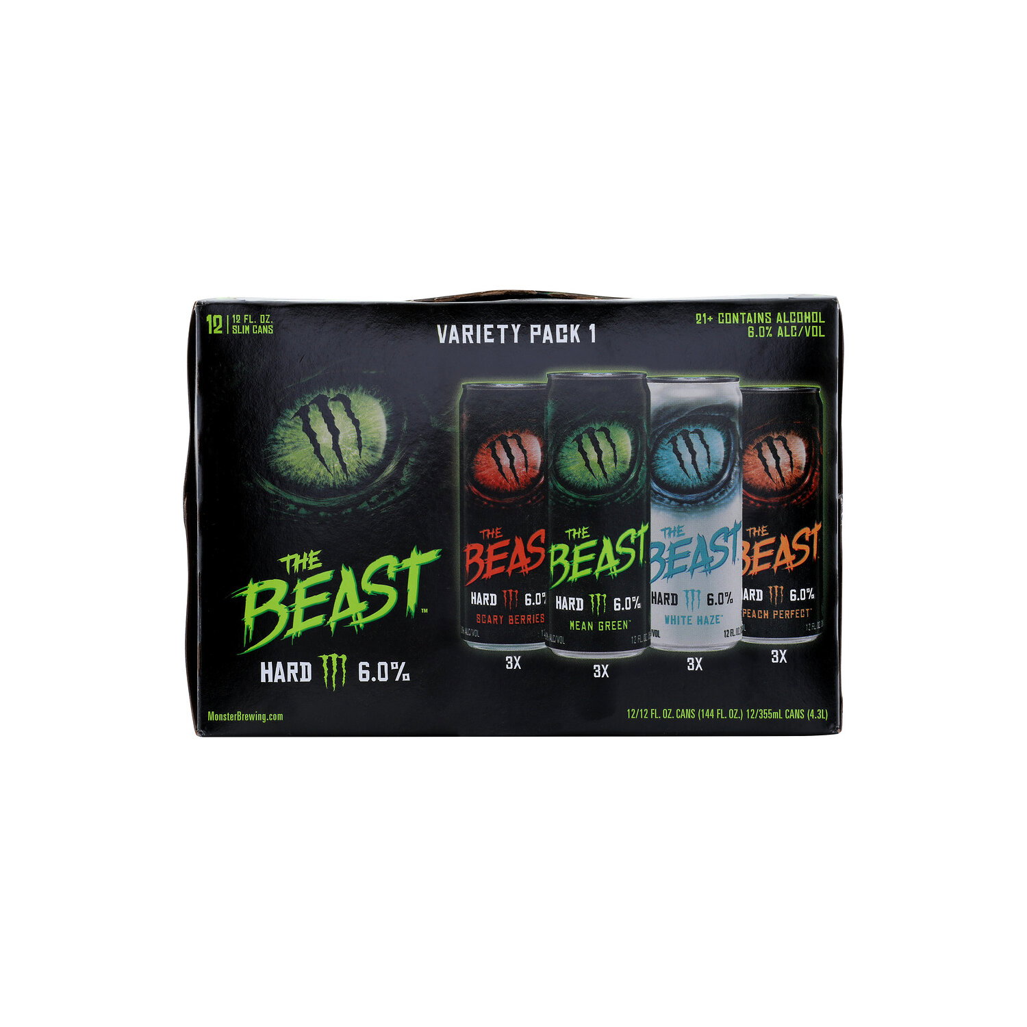 Monster Malt Beverage, Variety Pack - 12 Fluid Ounce - 12 Count Image 1 of 3
