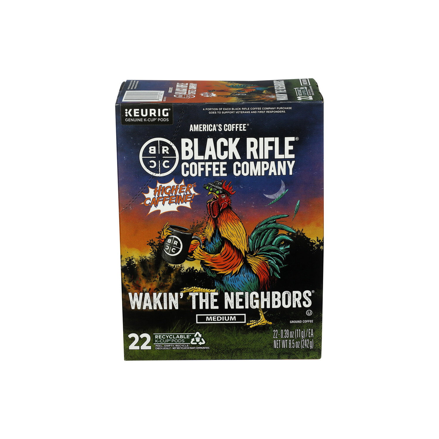 Black Rifle Coffee Robusta Higher Caffine Company Single Serve Medium Roast K-Cup Pods, Wakin The Neighbors - 0.386 Ounce - 22 Count Image 1 of 3