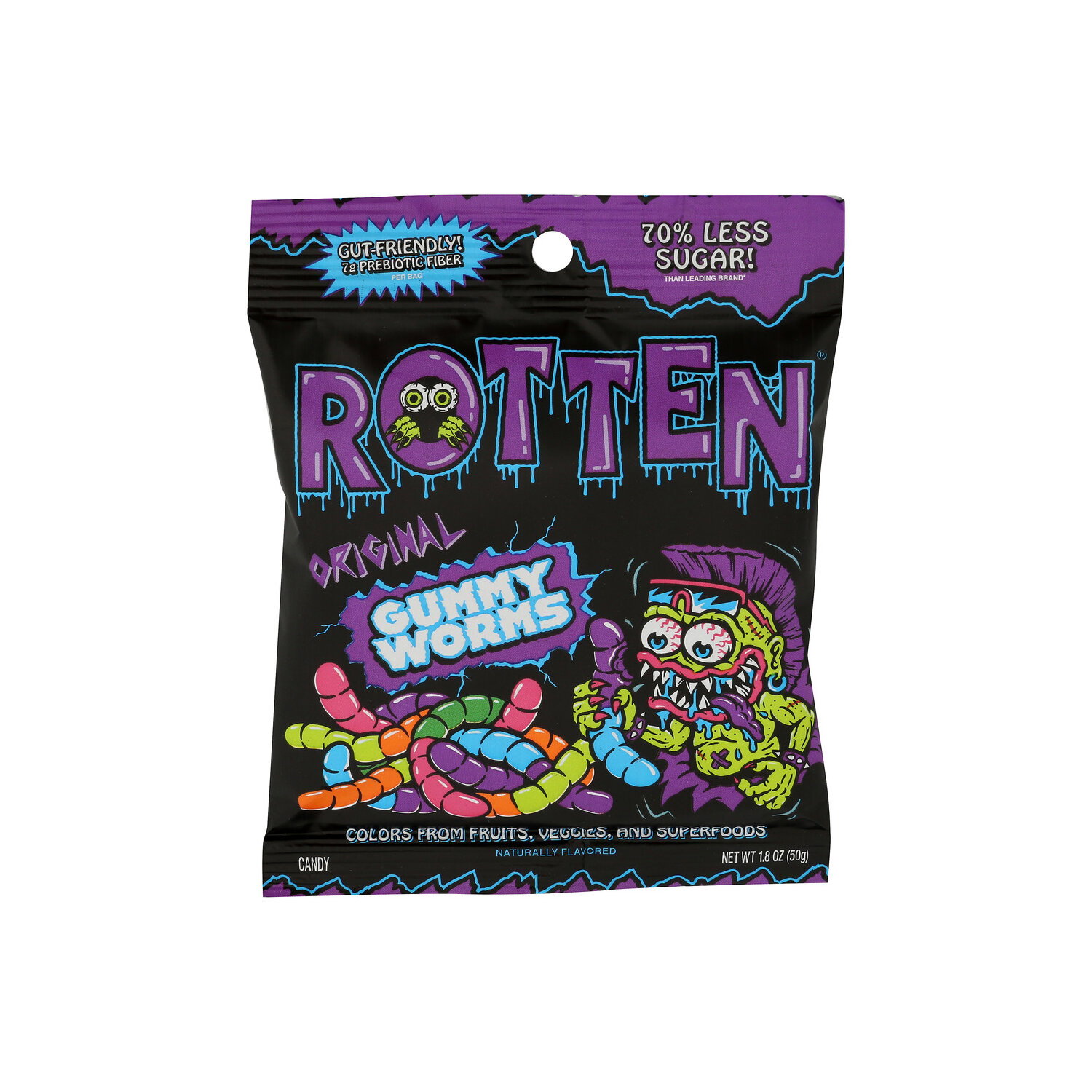 Rotten Multi Gummy Worms Single Serve, Original - 1.8 Ounce Image 1 of 4