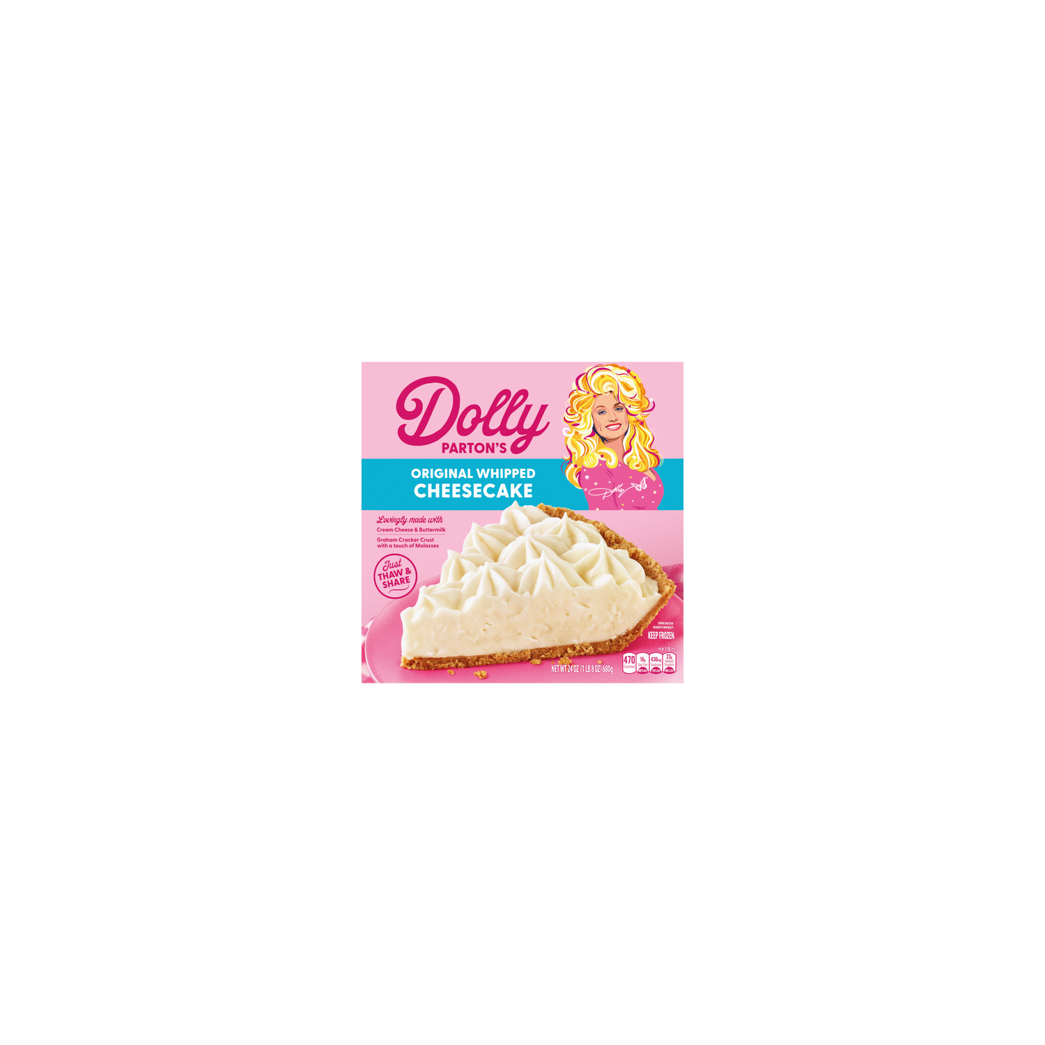 Dolly Parton 's Original Whipped Cheesecake, Thaw-And-Serve, Frozen - 24 Ounce Image 1 of 2