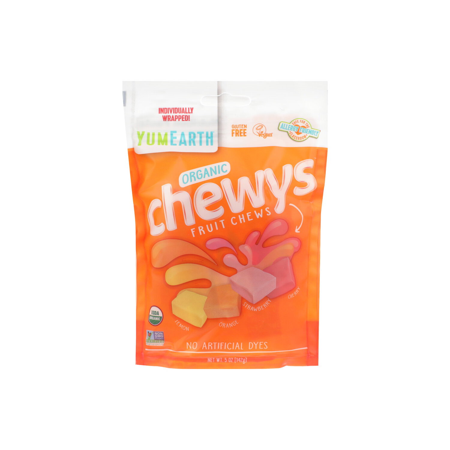 Yumearth Lemon, Orange, Strawberry & Cherry Organic Chewys - 5 Yumearth Lemon, Orange, Strawberry & Cherry Organic Chewys - 5