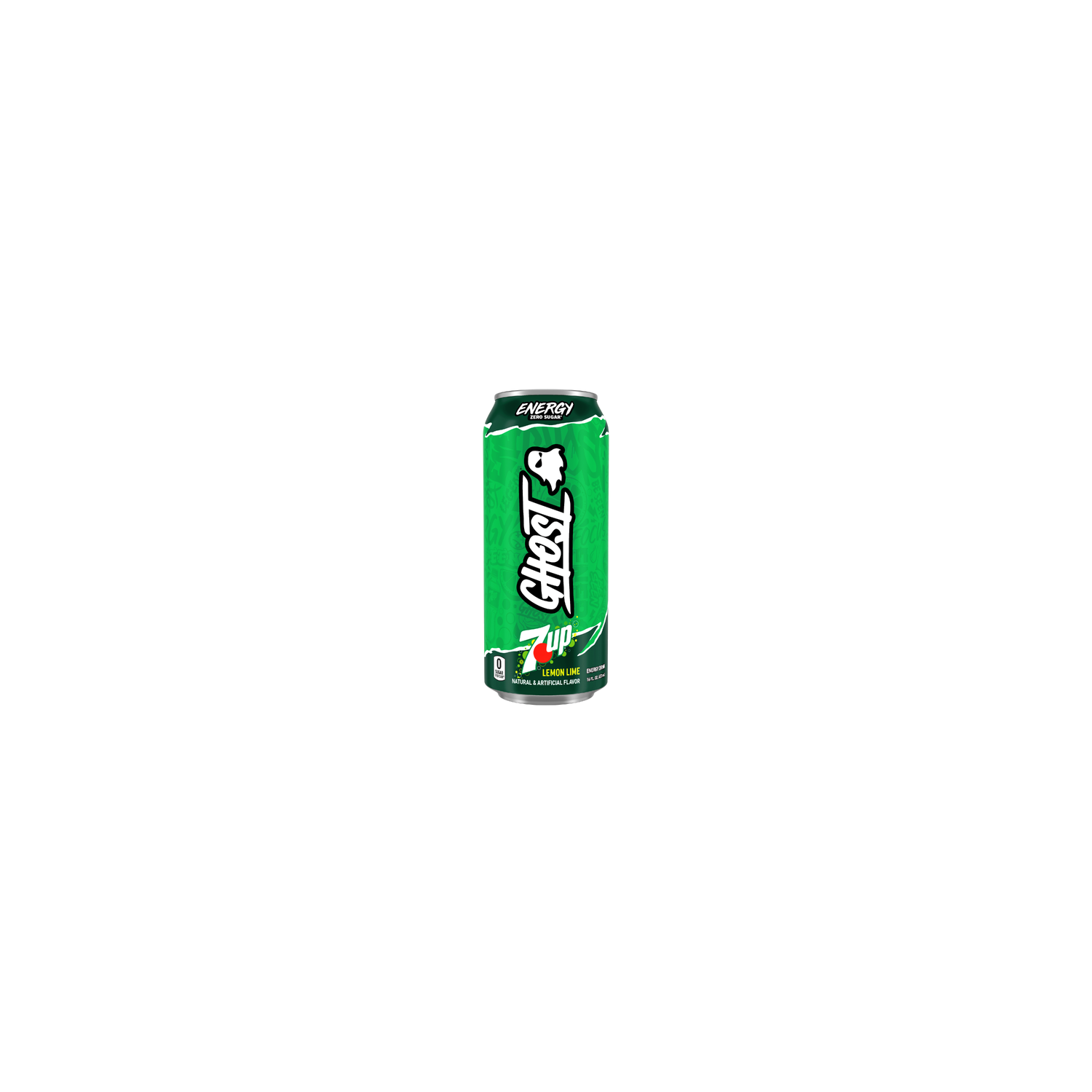 Ghost Zero Sugar Limited Edition Energy Drink 7UP Lemon Lime - 16 Fluid Ounce Image 1 of 3