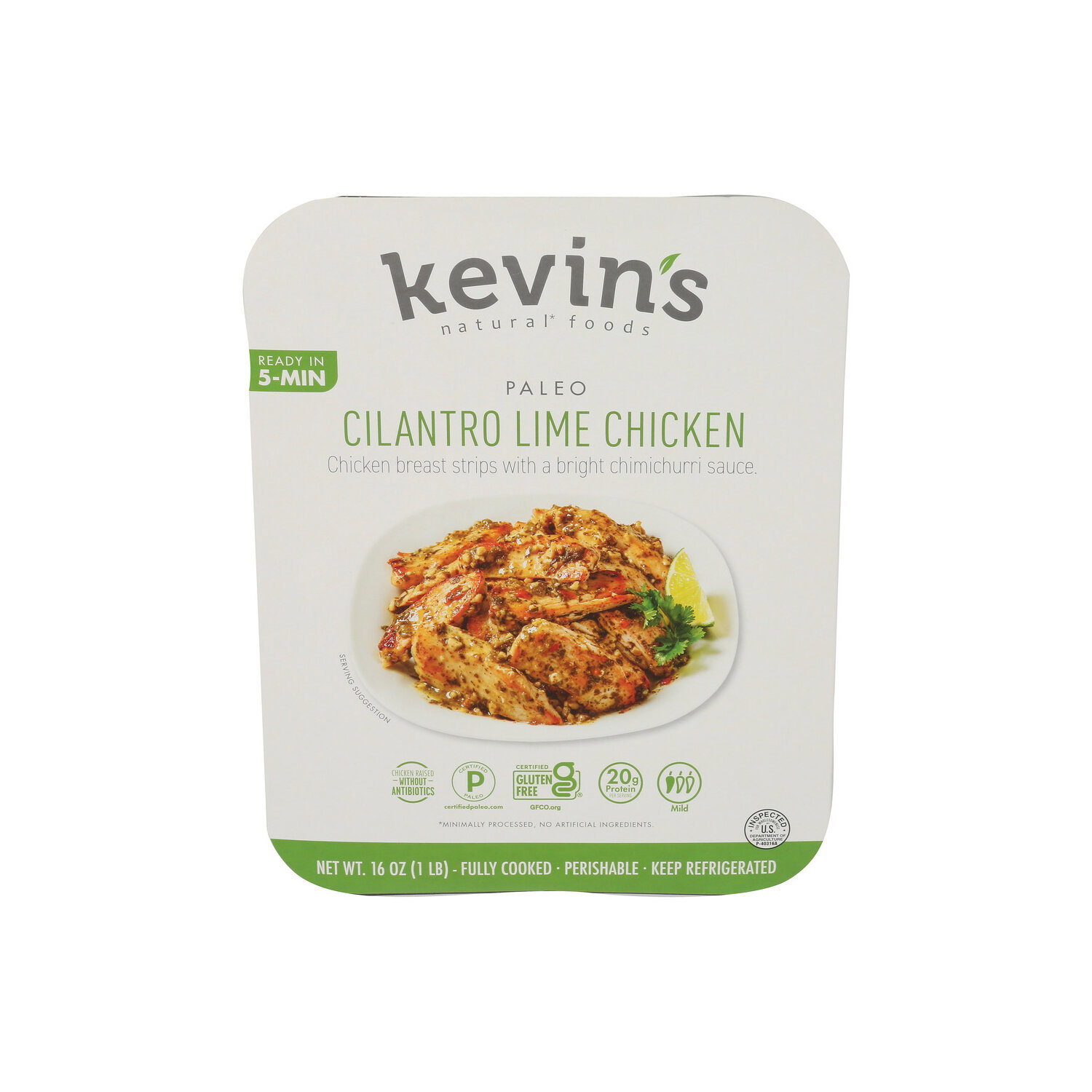 KEVIN's Natural Foods Cilantro Lime Chicken Paleo Sous-Vide Entree - 16 Ounce Image 1 of 4