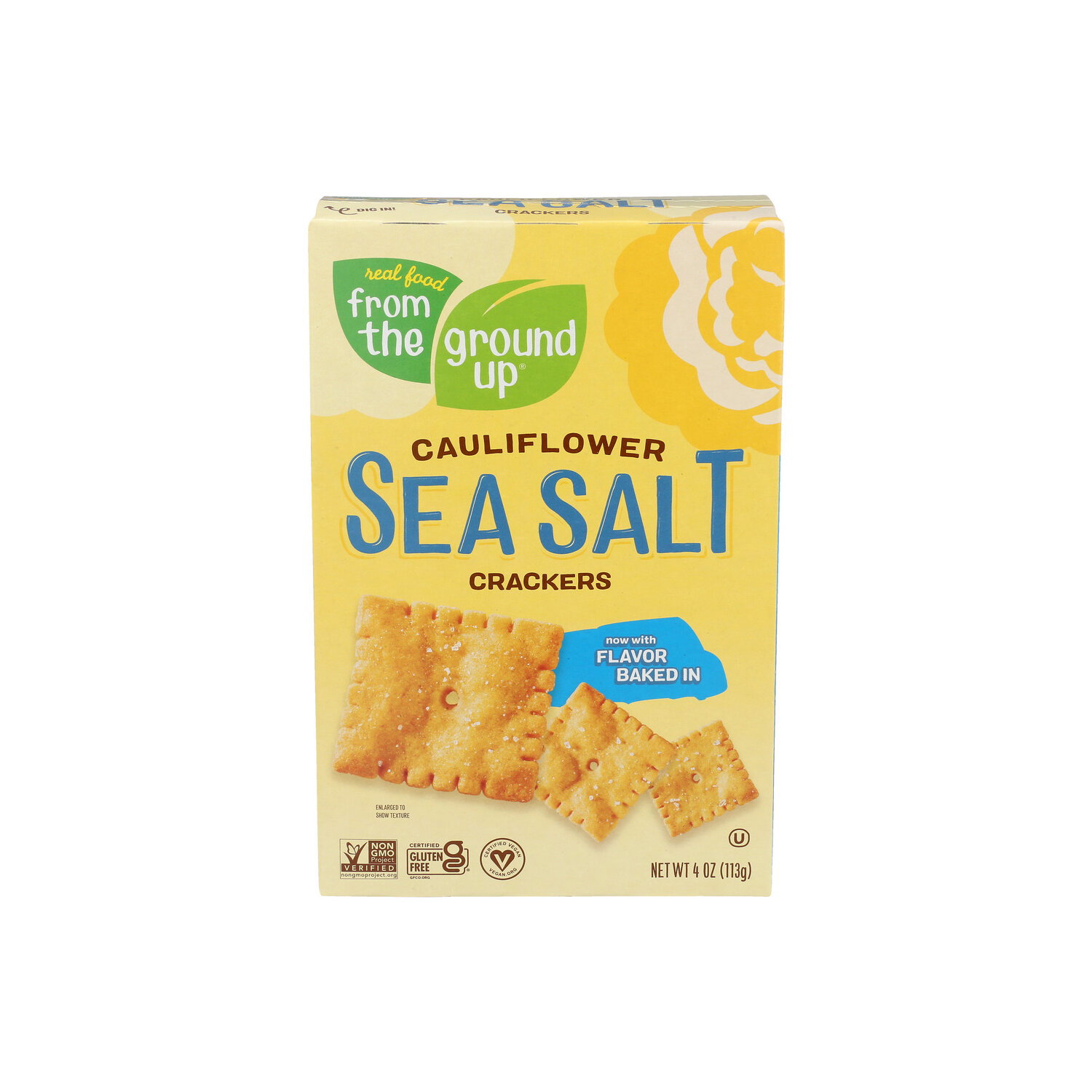 Real Food From The Ground Up Sea Salt Cauliflower Cracker Original - 4 Ounce Image 1 of 4
