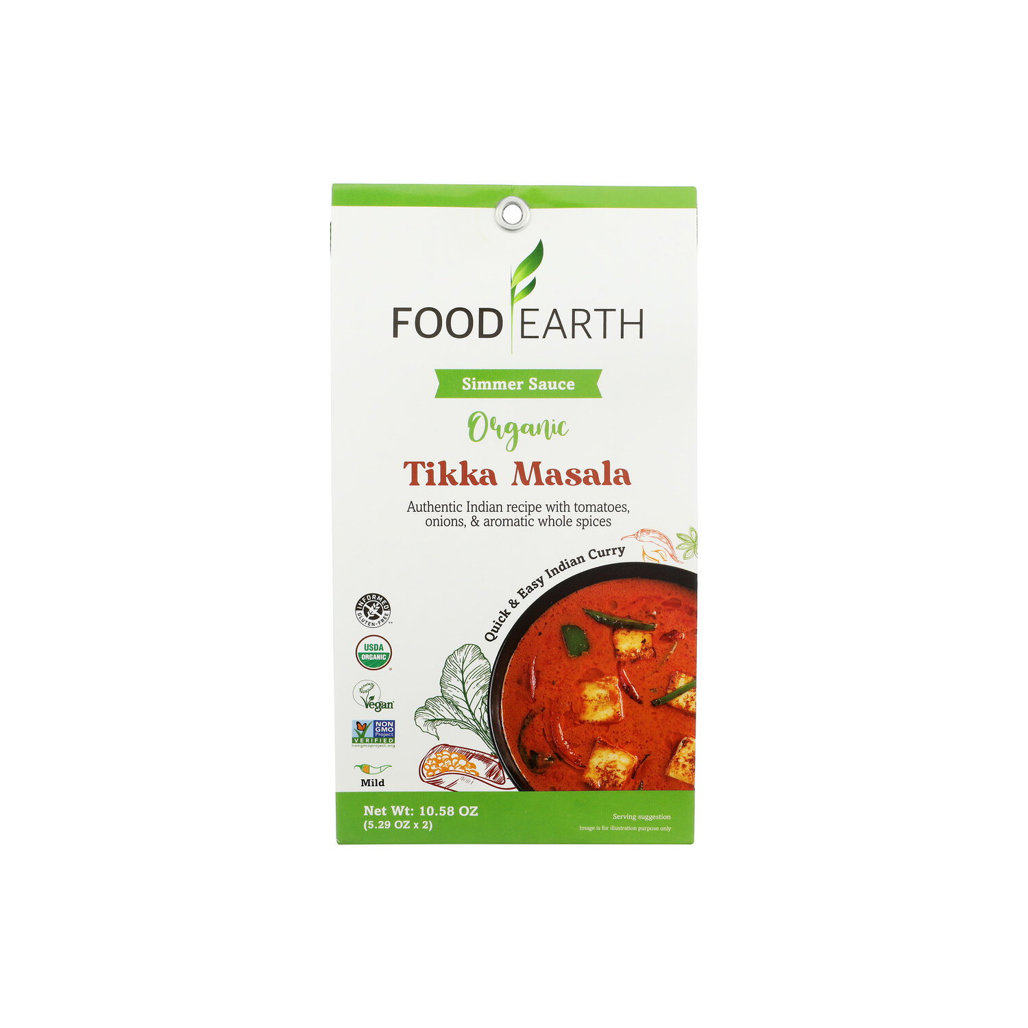 Food Earth Organic Tikka Masala Simmer Sauce - 5.29 Ounce - 2 Count Image 1 of 4