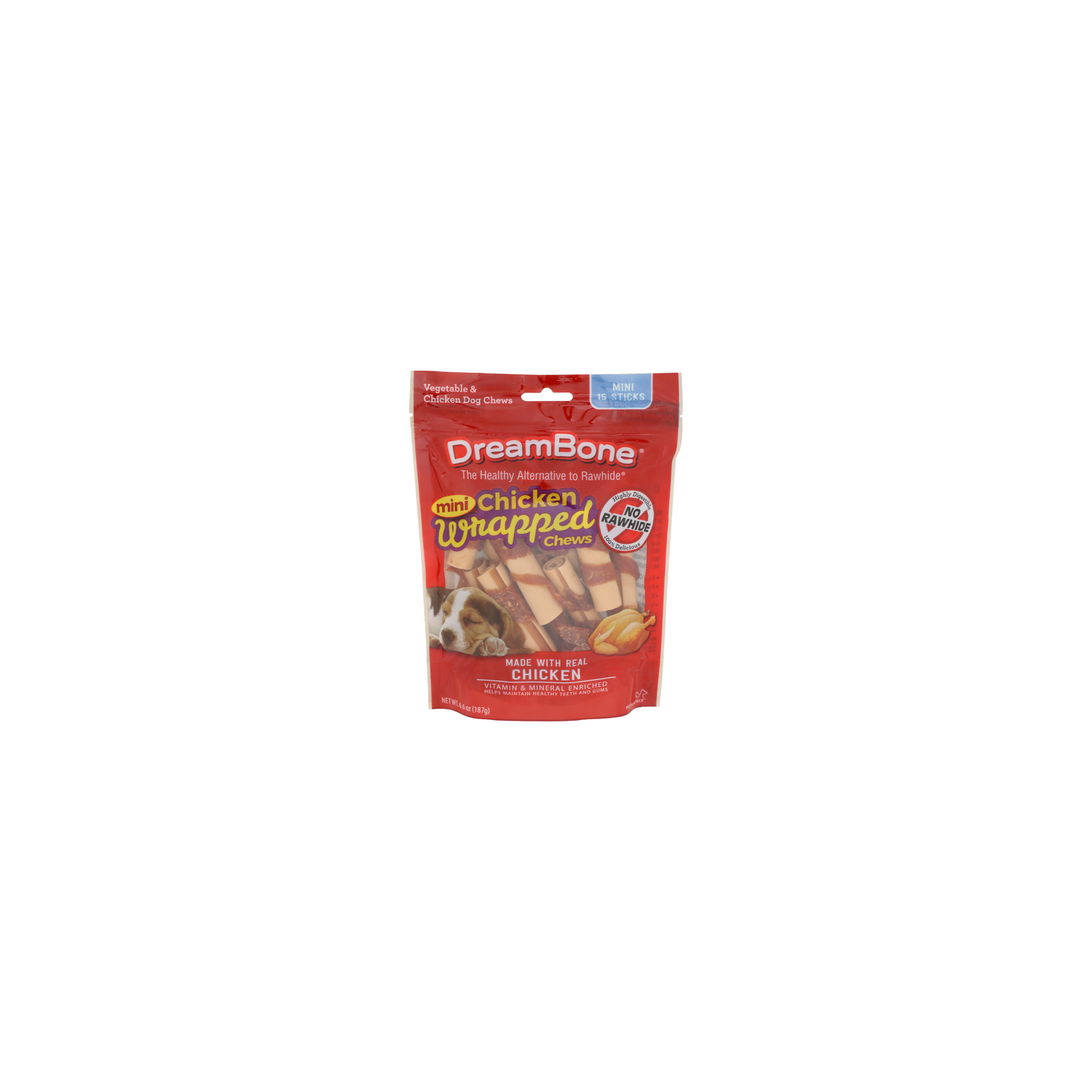 Dreambone Vegetable & Chicken Dog Chews - 0.44 Ounce - 15 Count Image 1 of 4
