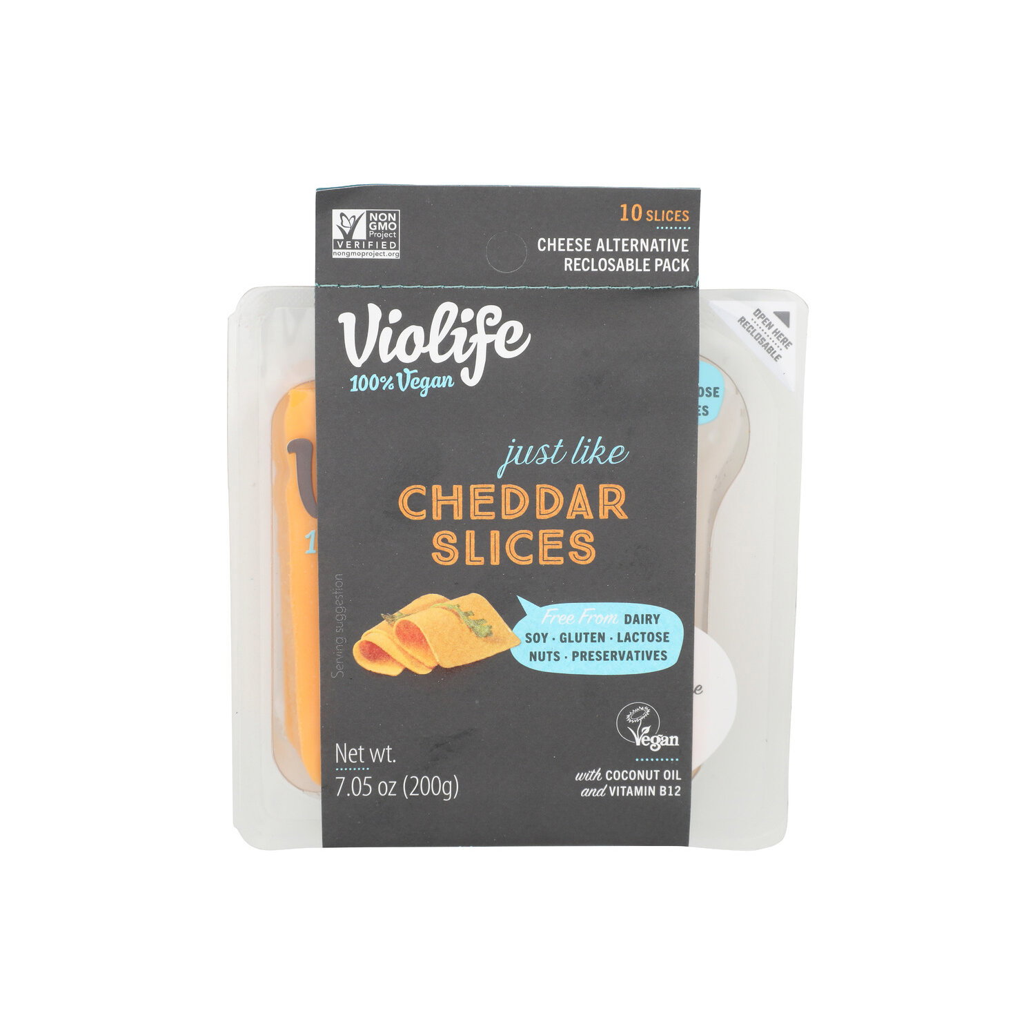 Violife Just Like Cheddar Slices Cheese Alternative - 0.705 Ounce - 10 Count Image 1 of 4