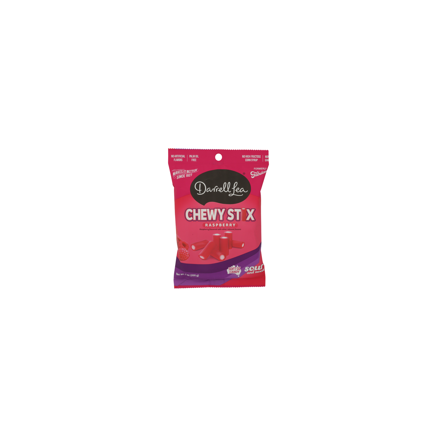 Darrell Lea Raspberry Sour Candy Stix Chewy - 7 Ounce Image 1 of 4