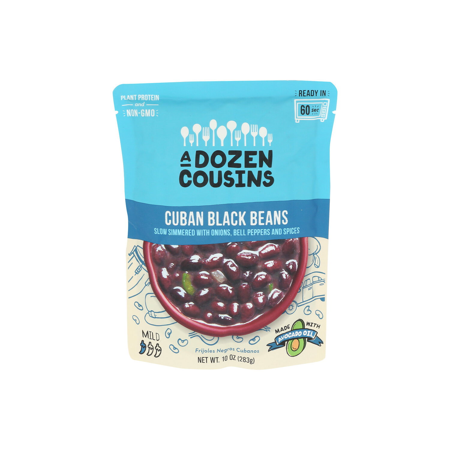 A Dozen Cousins Mild Cuban Black Beans - 10 Ounce Image 1 of 4