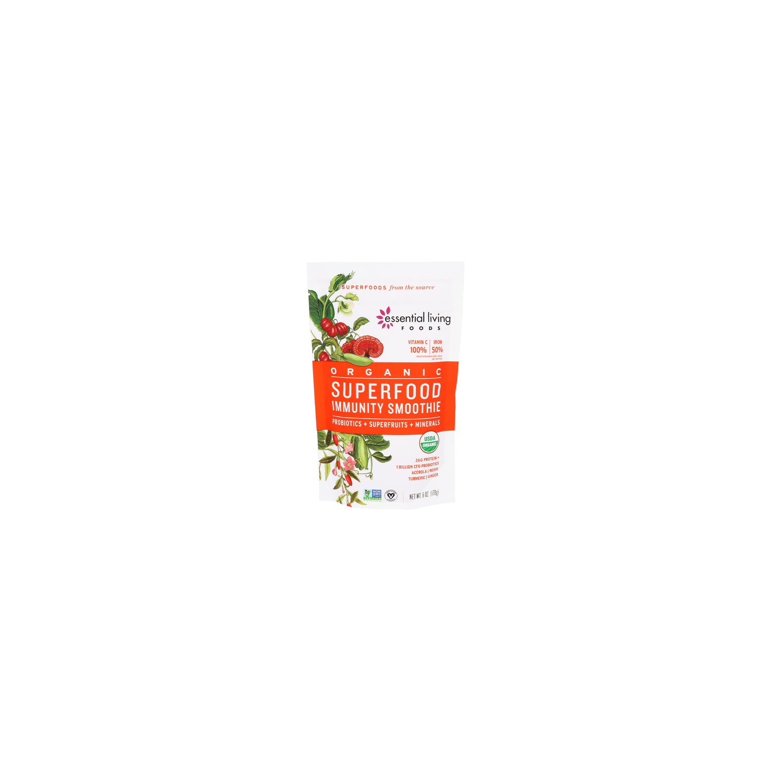 Essential Living Foods Immunity Blend Smoothie Powder Superfood Mix Pouch Usda Organic - 6 Ounce Image 1 of 4