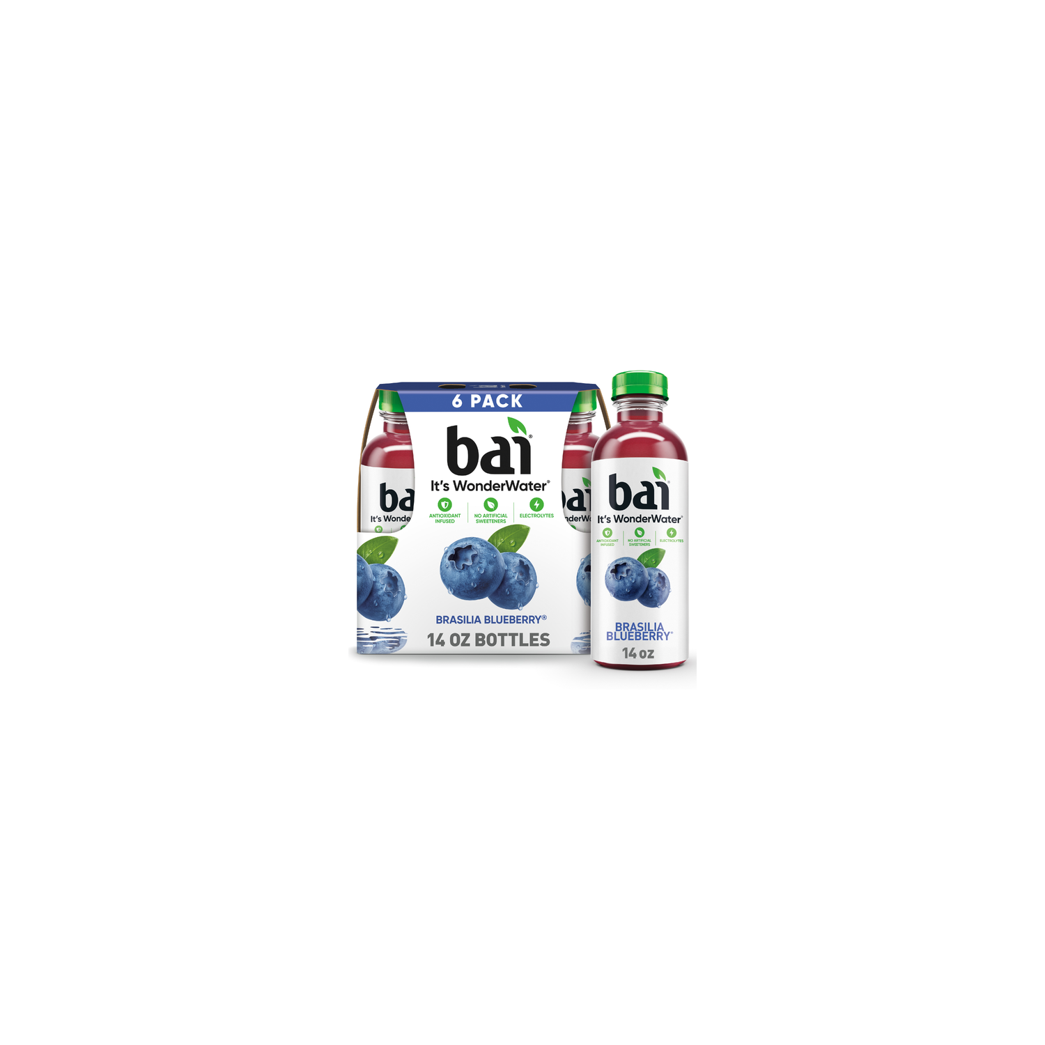 bai It's Wonder Water Brasilia Blueberry - 2.333 Fluid Ounce - 6 Count Image 1 of 3