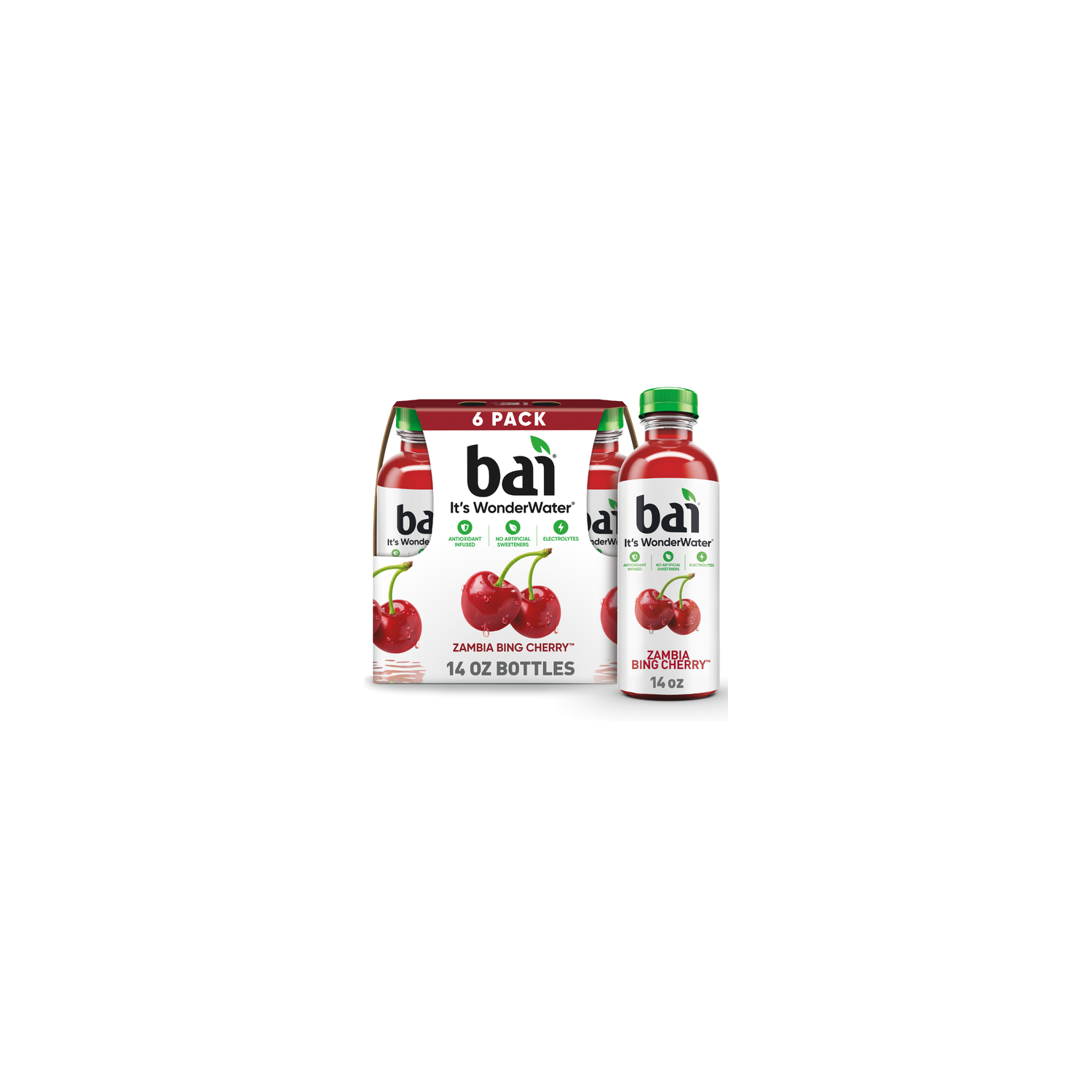 bai It's Wonder Water Zambia Bing Cherry Infused Water - 2.333 Fluid Ounce - 6 Count Image 1 of 3