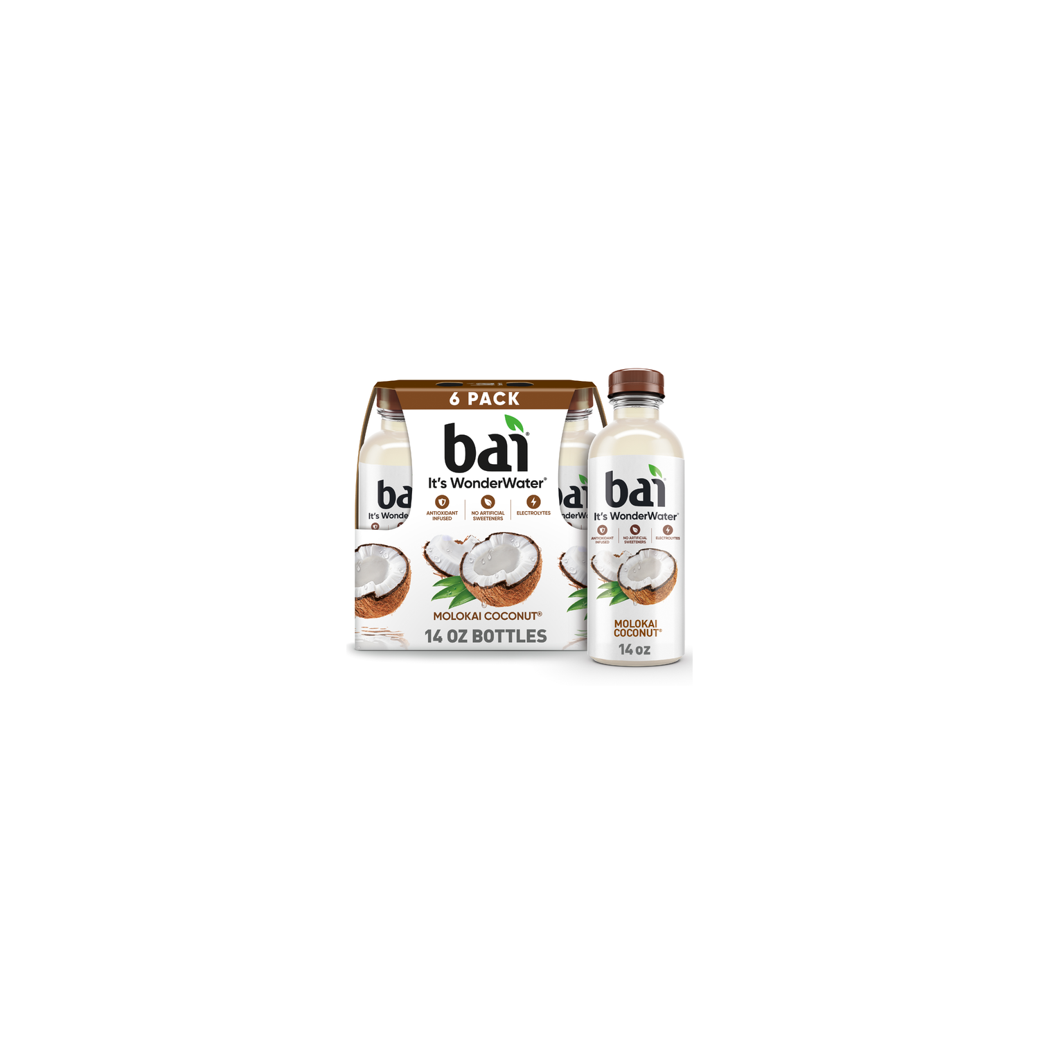 Bai Antioxidant Infused Water Beverage Molokai Coconut - 2.333 Fluid Ounce - 6 Count Image 1 of 3