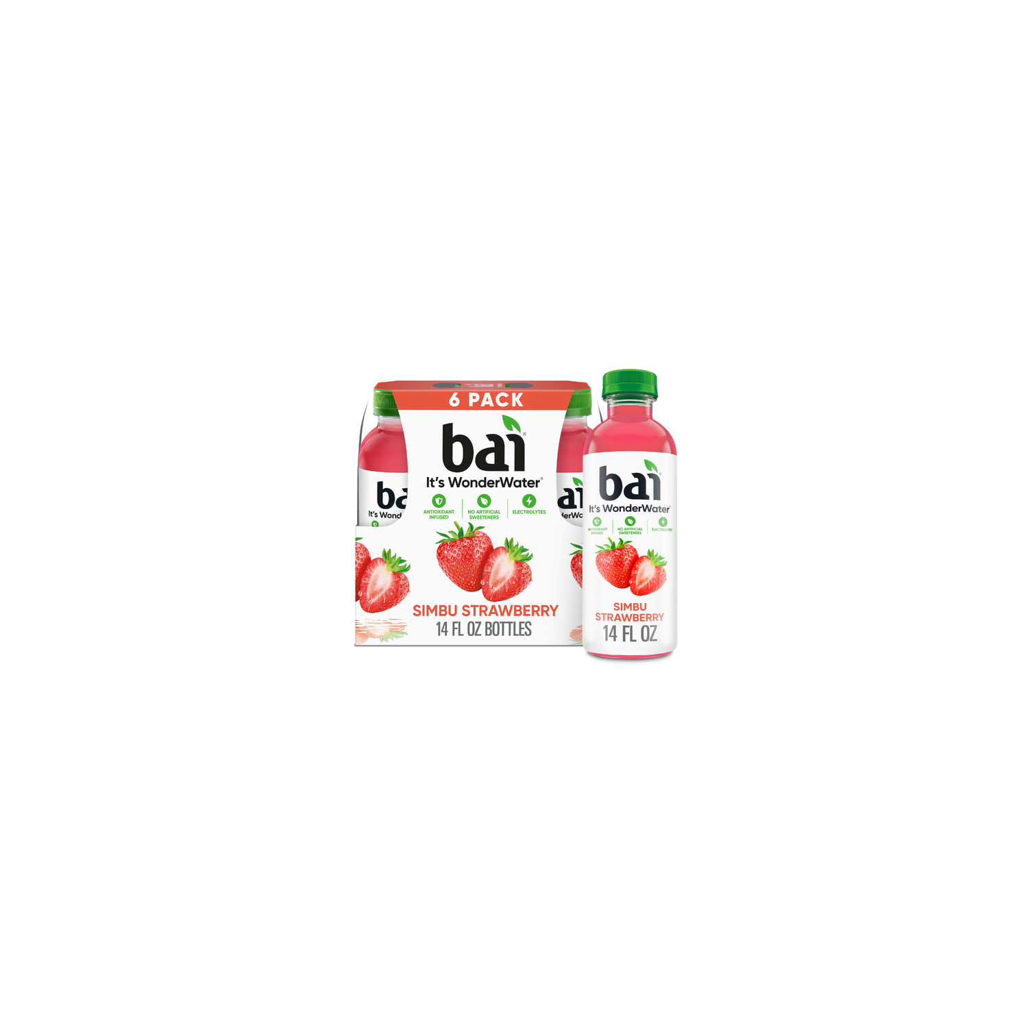 Bai Antioxidant Infused Water Beverage Simbu Strawberry - 2.333 Fluid Ounce - 6 Count Image 1 of 3