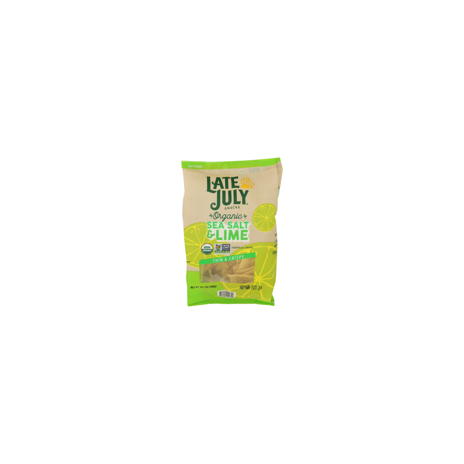 LATE JULY Snacks Restaurant Style Organic Tortilla Chips Sea Salt & Lime - 10.1 Ounce Image 1 of 4