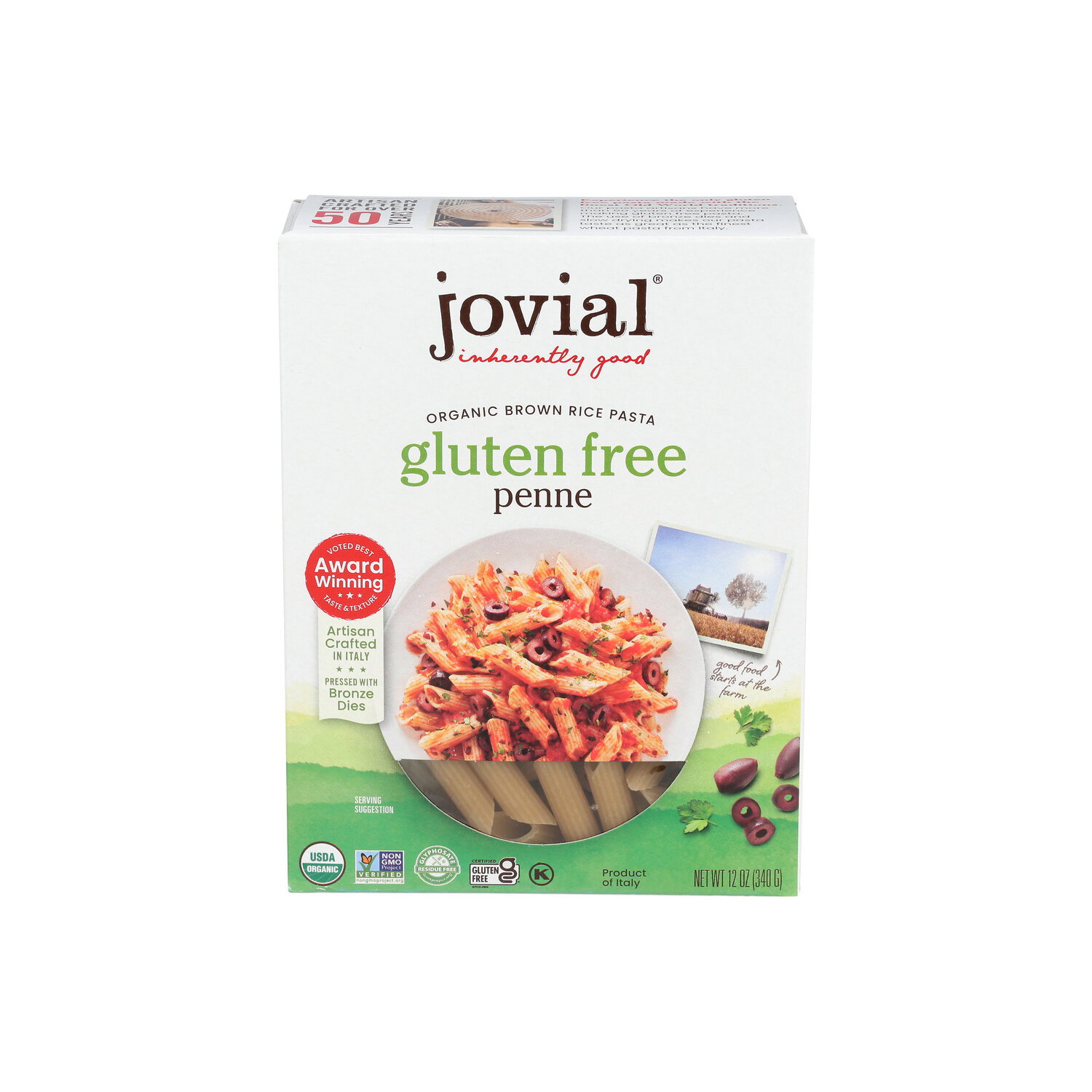 Jovial Gluten Free Organic Penne Brown Rice Pasta - 12 Ounce Image 1 of 4