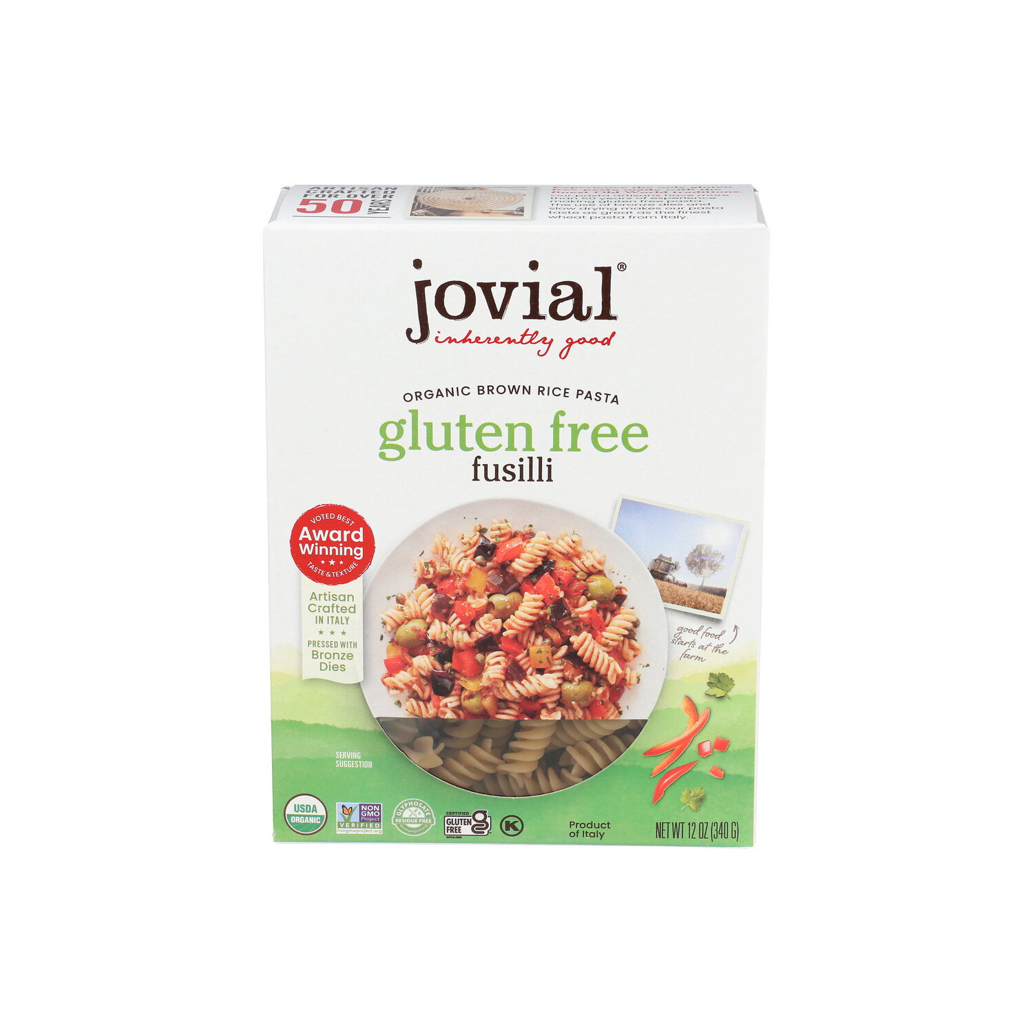 Jovial Gluten Free Organic Fusilli Brown Rice Pasta - 12 Ounce Image 1 of 4