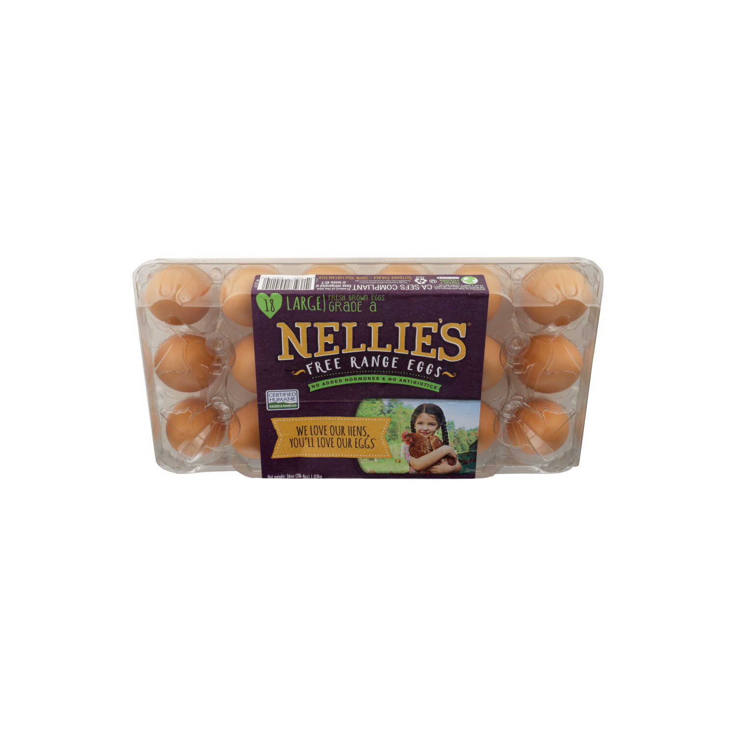 NELLIE's Free Range Eggs 18 Large - 18 Count Image 1 of 2