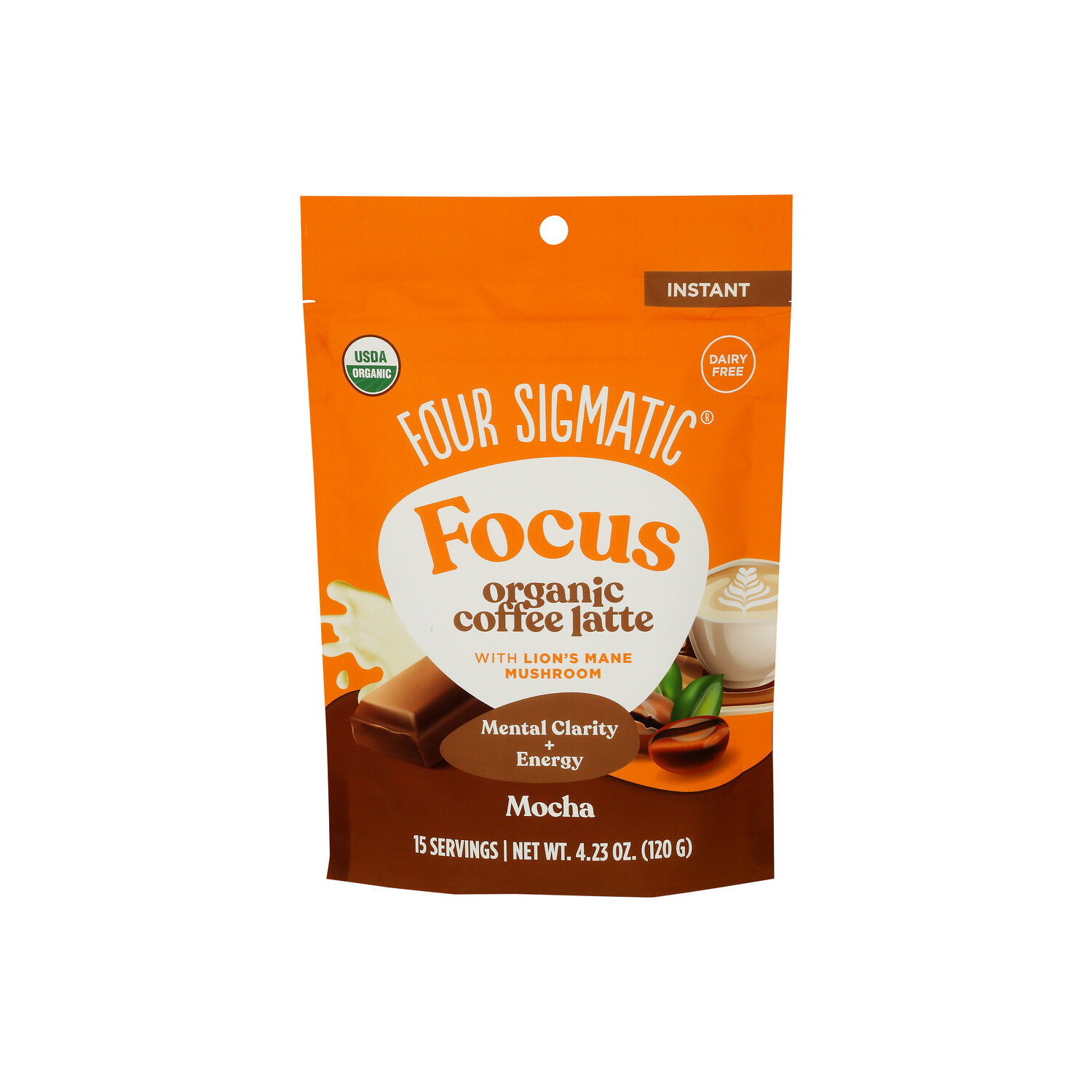 Four Sigmatic Organic Mocha Focus Instant Mushroom Coffee Latte - 4.23 Ounce Image 1 of 4