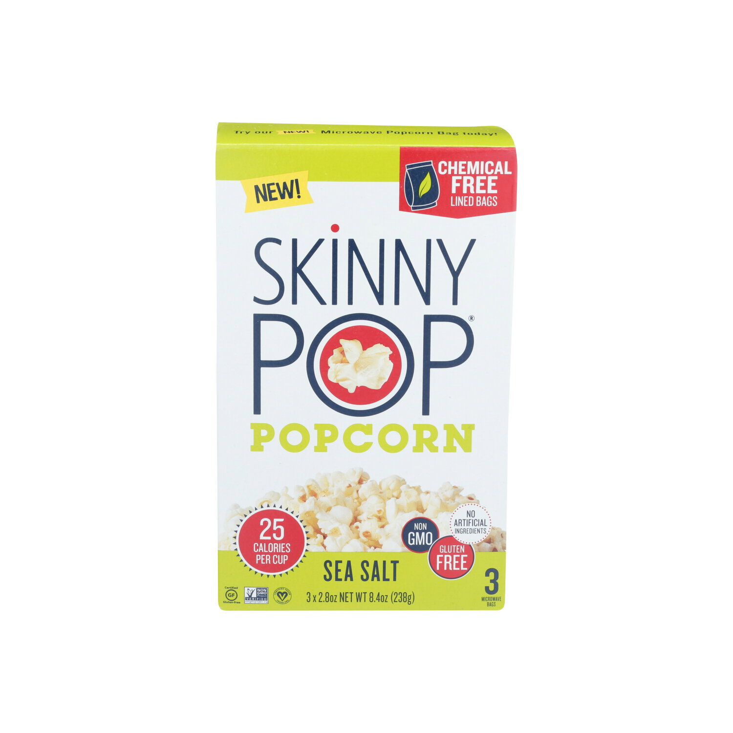 Skinnypop Popcorn With Sea Salt 3 Pack - 2.8 Ounce - 3 Count Image 1 of 2