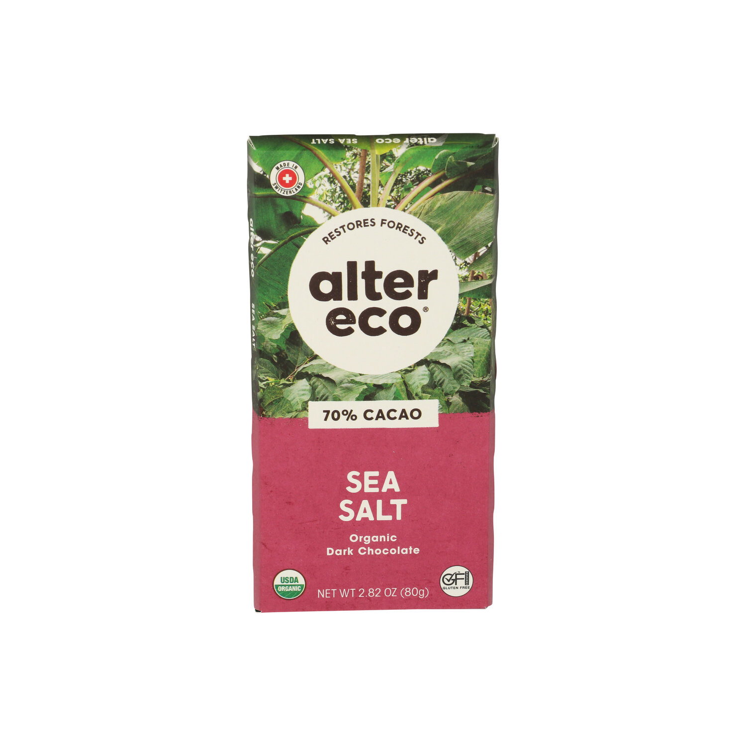 Alter Eco Chocolate Sea Salt 70% Cacao Organic Dark Bar - 2.82 Ounce Image 1 of 4