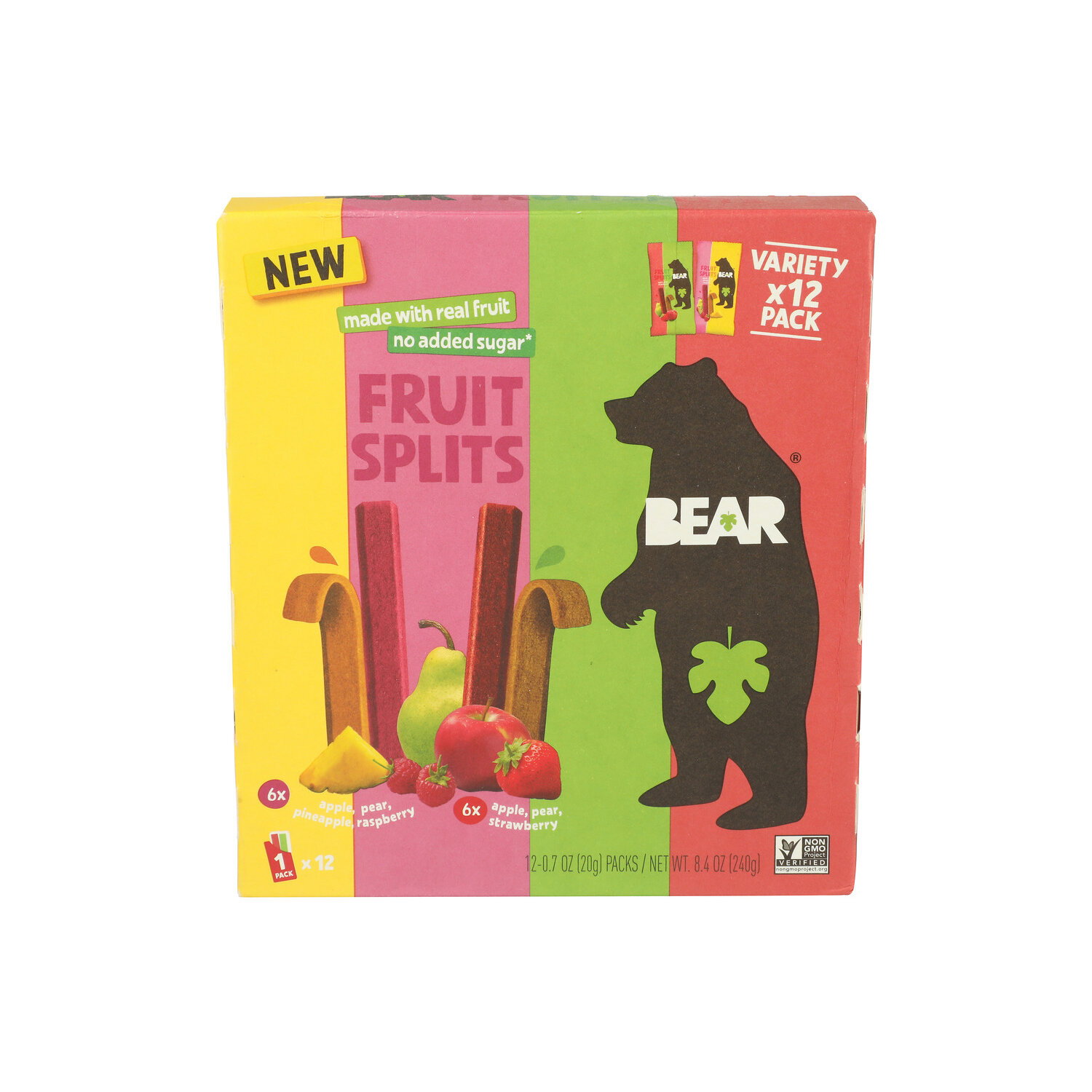 Bear Apple Strawberry And Raspberry Pineapple Fruit Splits Variety Pack - 0.7 Ounce - 12 Count Image 1 of 4