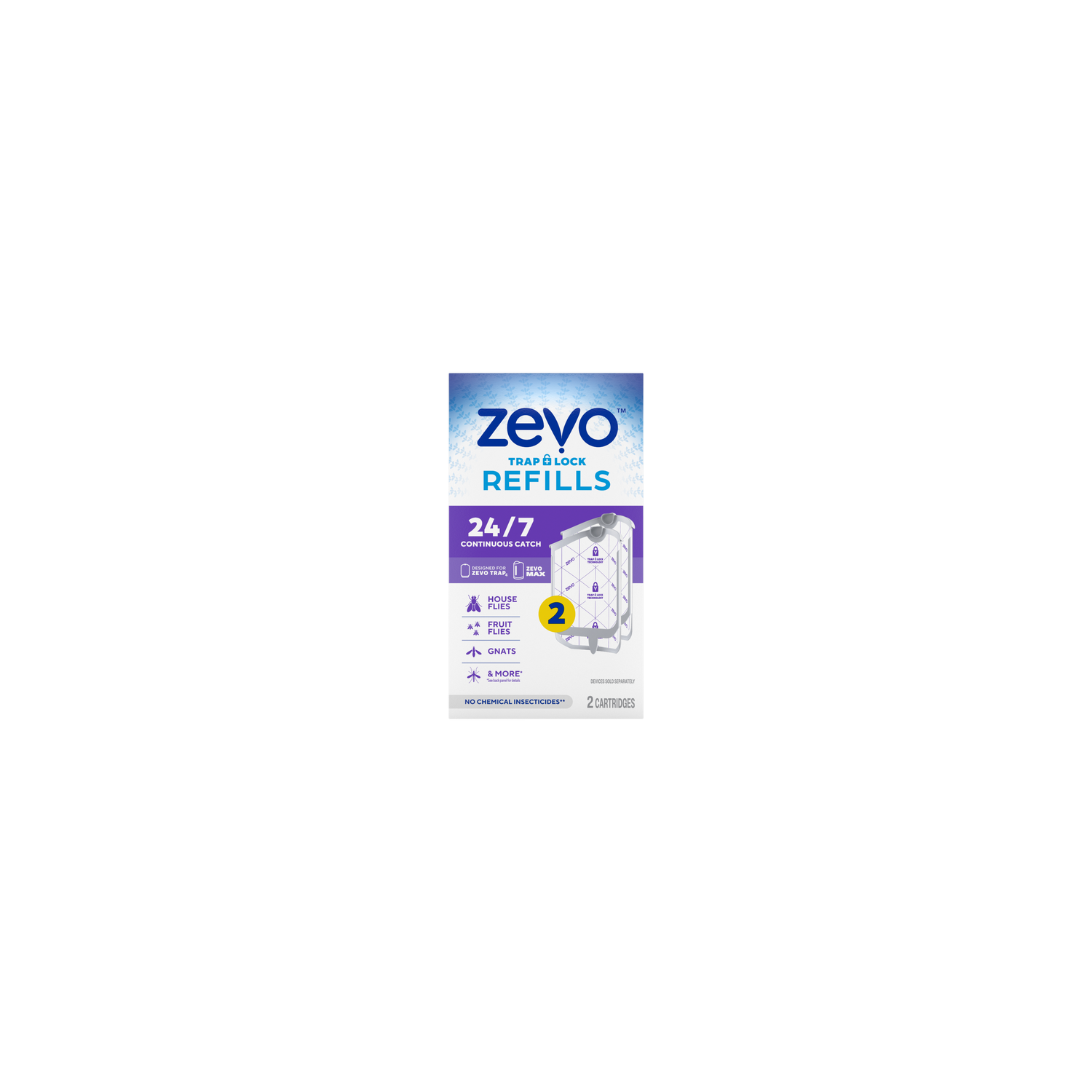 Zevo Full Size & Max Flying Insect Trap Genuine Refill Cartridges - 2 Count Image 1 of 2