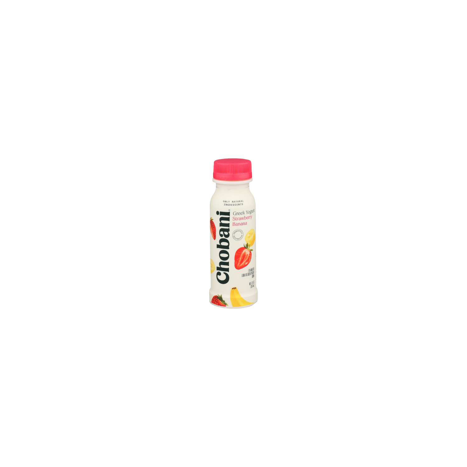 Chobani Strawberry Banana Low-Fat Greek Yogurt Drink - 7 Fluid Ounce Image 1 of 4