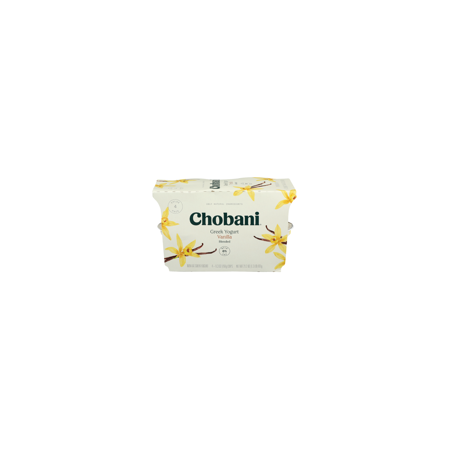 Chobani Vanilla Blended Greek Yogurt Non-Fat - 5.3 Ounce - 4 Count Image 1 of 4
