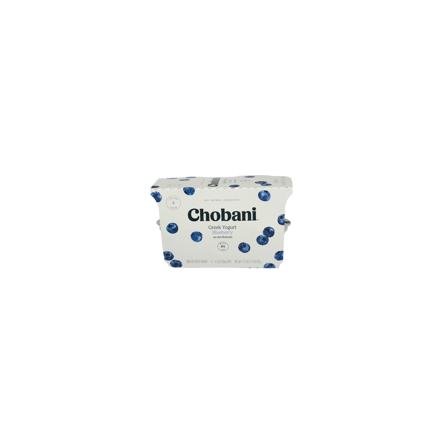 Chobani Blueberry Non-Fat Greek Yogurt - 5.3 Ounce - 4 Count Image 1 of 4