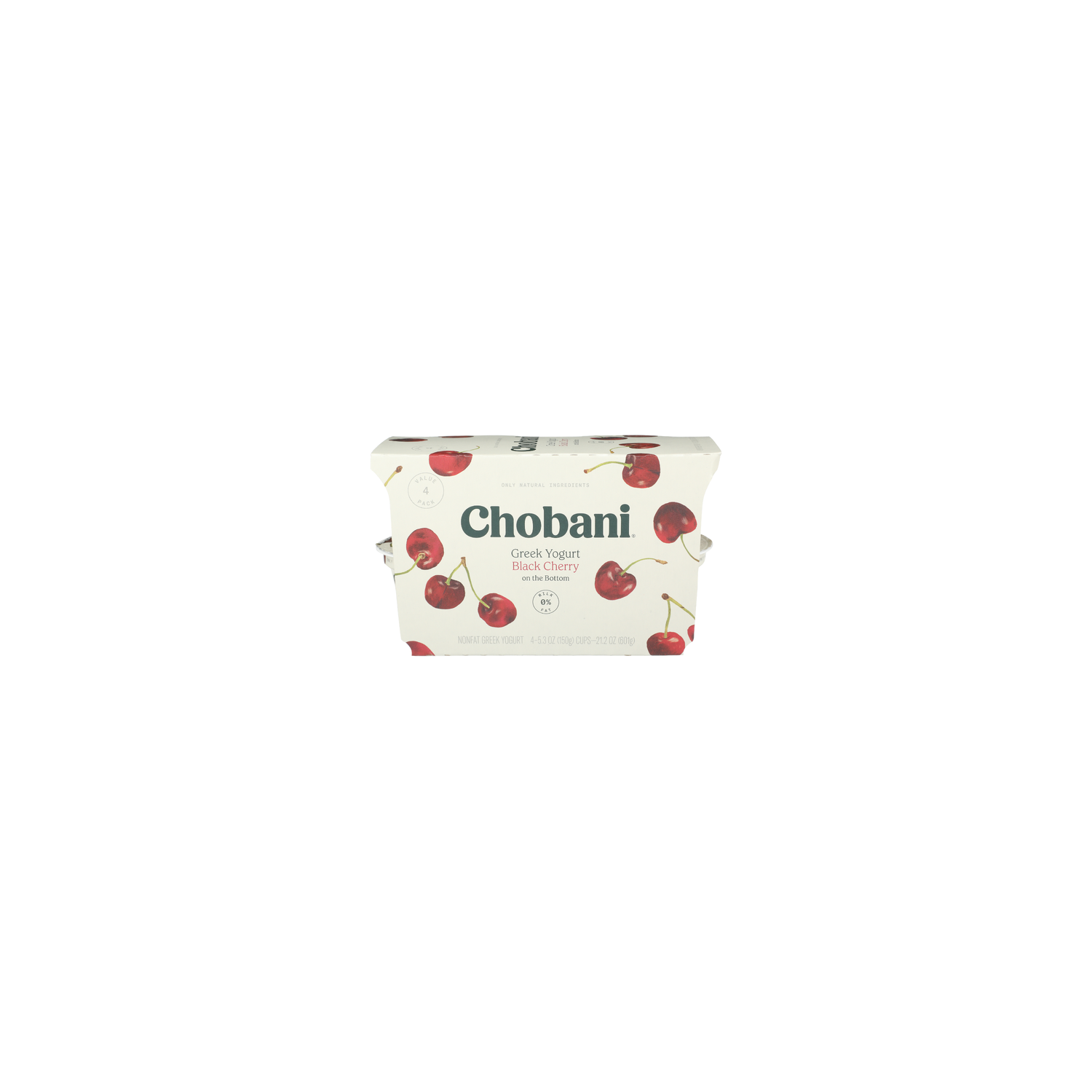Chobani Non-Fat Black Cherry On The Bottom Greek Yogurt - 5.3 Ounce - 4 Count Image 1 of 4
