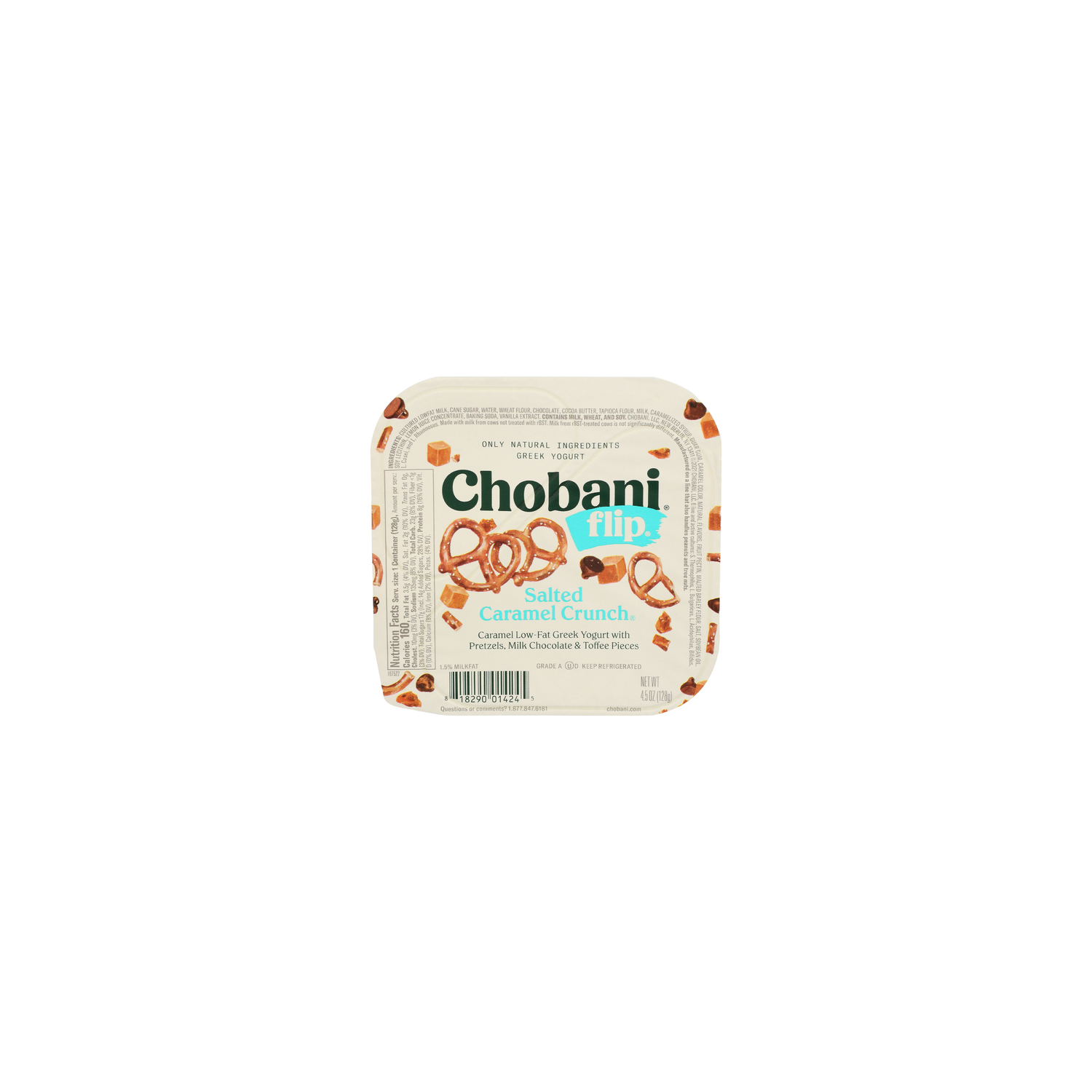 Chobani Salted Carmel Flip Low-Fat Greek Yogurt Caramel Crunch - 4.5 Ounce Image 1 of 4