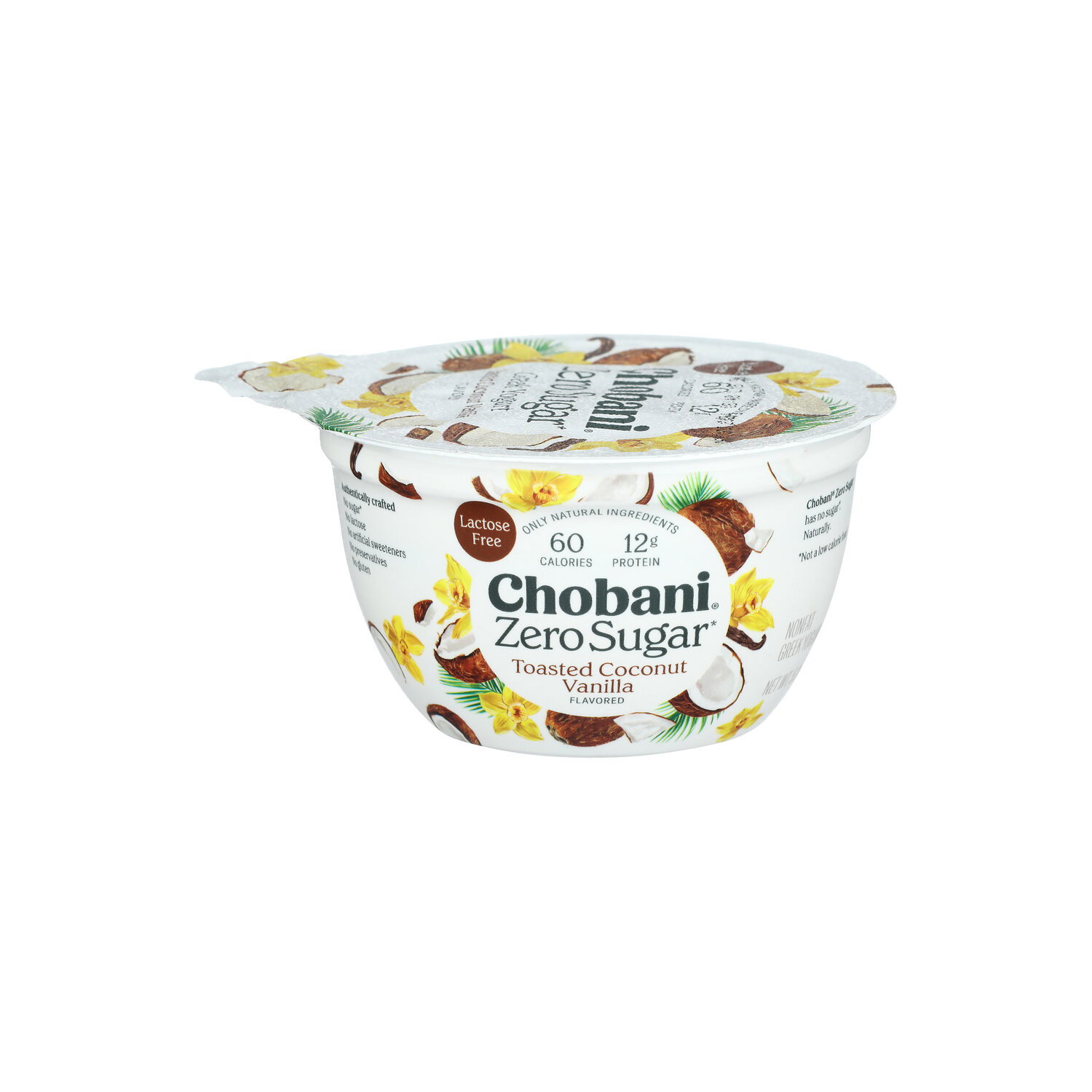 Chobani Toasted Coconut Vanilla With Zero Sugar - 5.3 Ounce