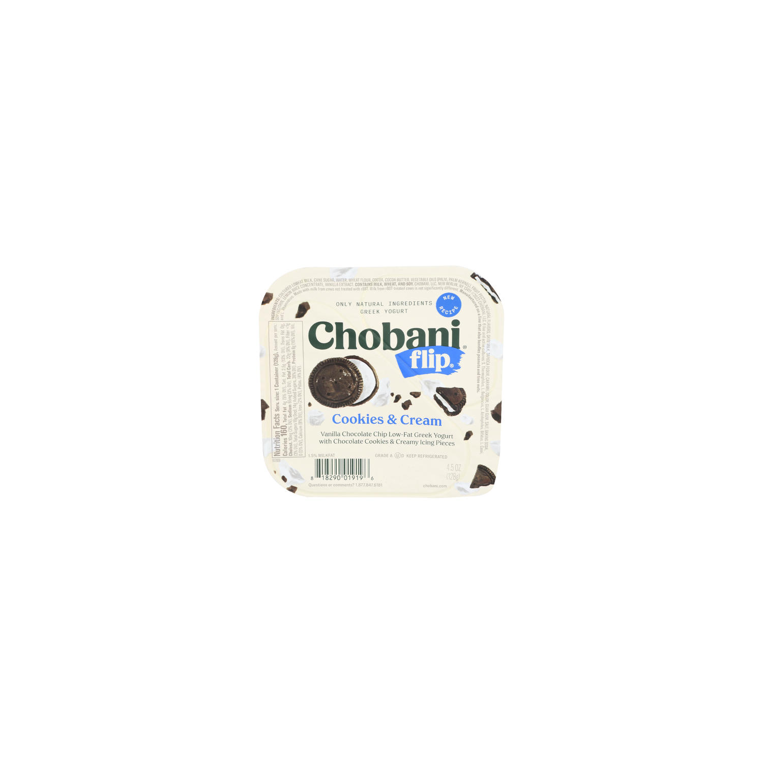 Chobani Cookies & Cream Flip Low-Fat Greek Yogurt - 4.5 Ounce