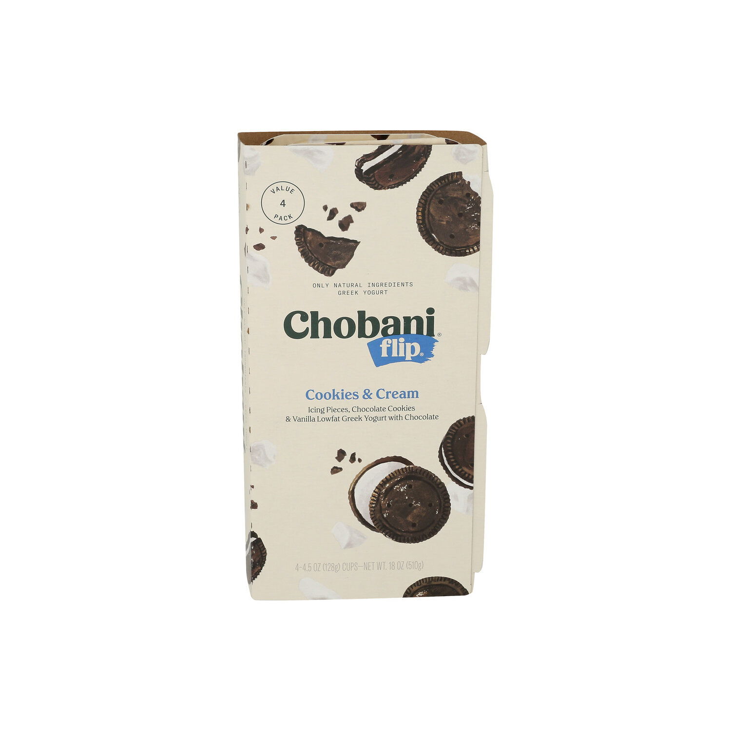 Chobani ® Flip® Low-Fat Greek Yogurt Cookies & Cream 4PK - 4.5