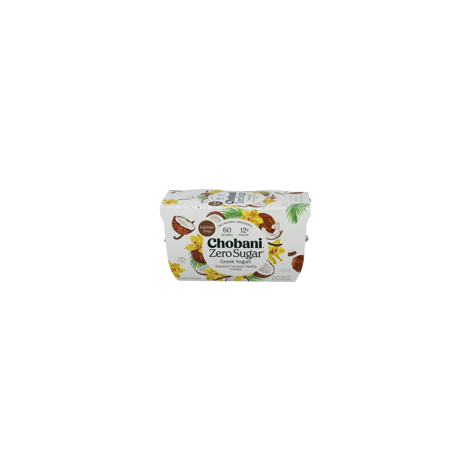 Chobani Zero Sugar Toasted Coconut Vanilla Yogurt - 5.3 Ounce - 4 Count Image 1 of 4