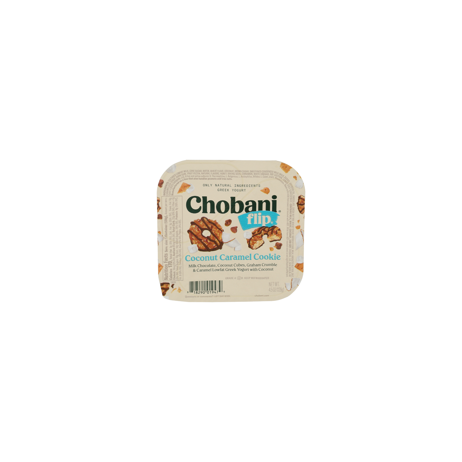 Chobani Coconut Caramel Cookie Flip Low-Fat Greek Yogurt - 4.5 Ounce Image 1 of 3