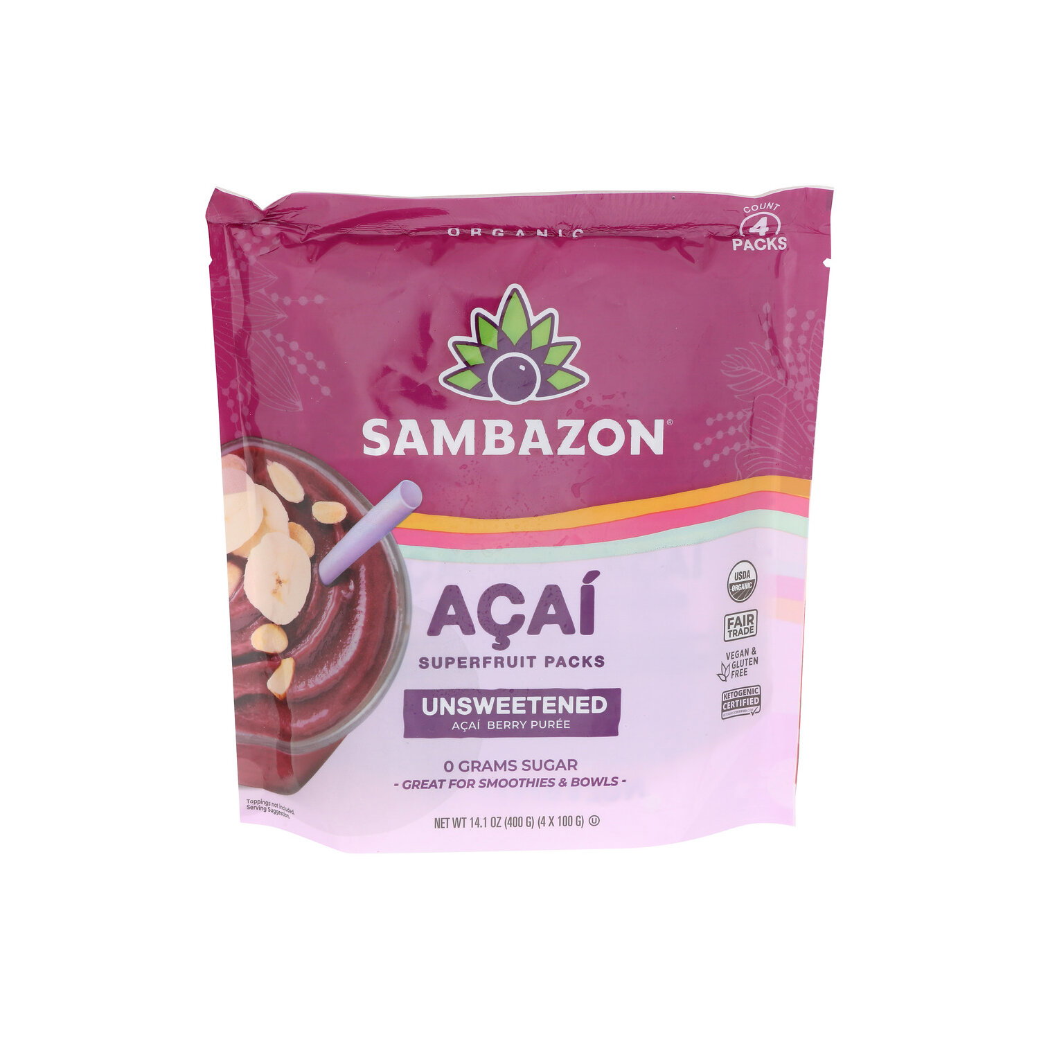 Sambazon Acai Berries Unsweetened Frozen Acaí Energy Drink - 3.525