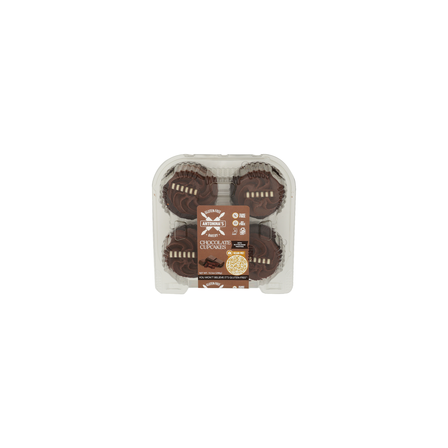 ANTONINA'S Gluten Free Chocolate Cupcakes With Chocolate Buttercream Frosting - 10.5 Ounce Image 1 of 4