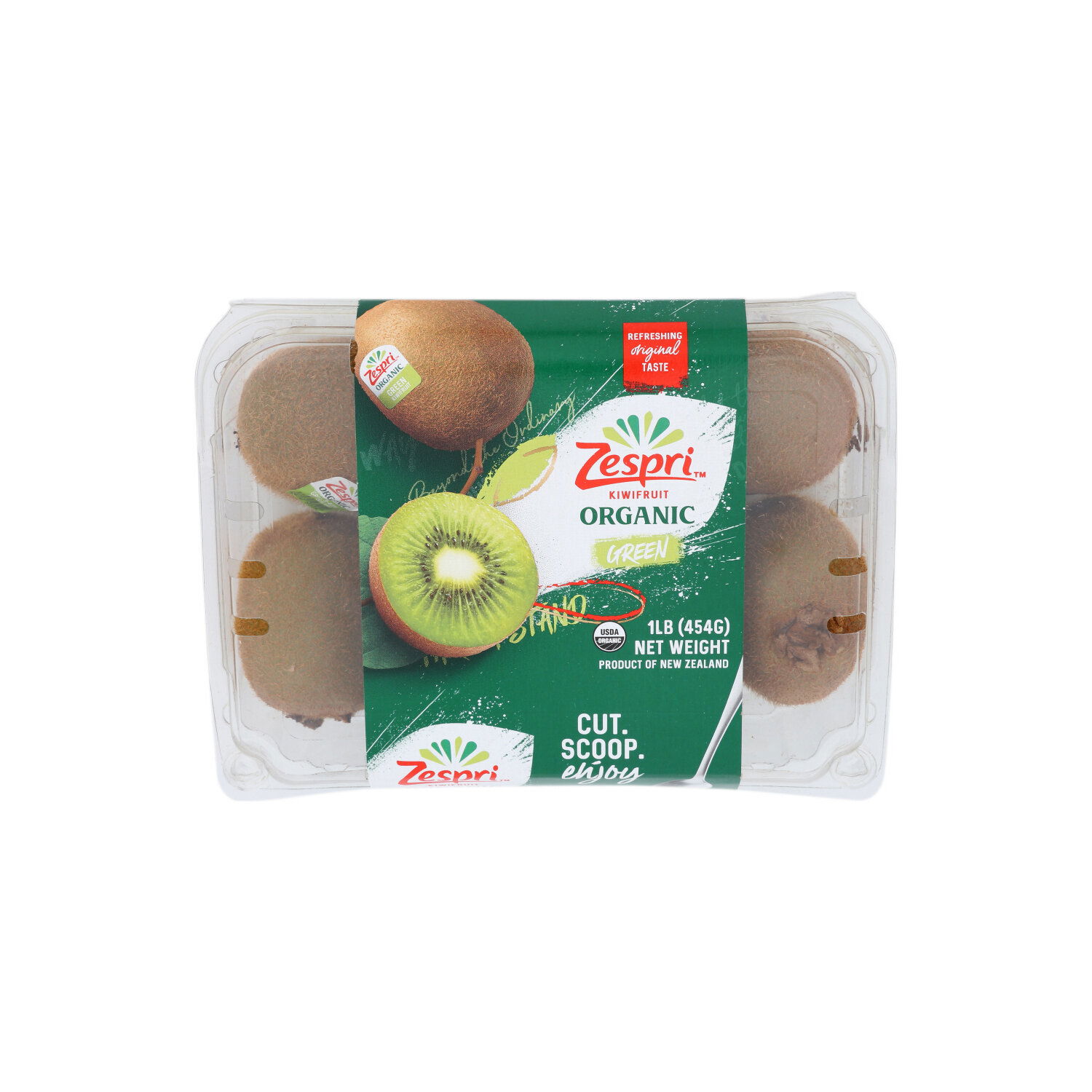 ZESPRI Green Kiwifruit Clamshell Organic - 1 Pound - FRESH