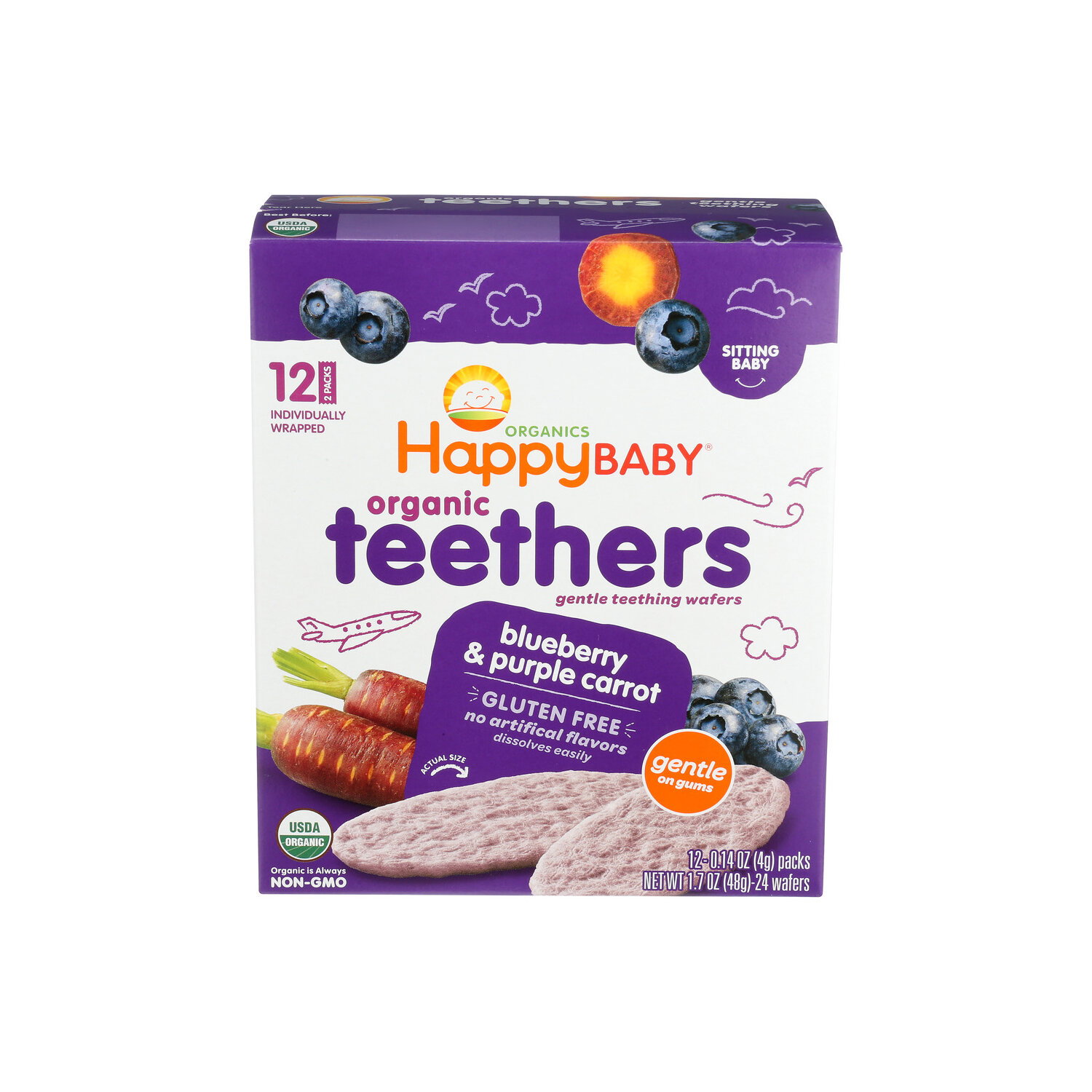 Happy Baby Organic Teethers Blueberry & Purple Carrot - 0.142