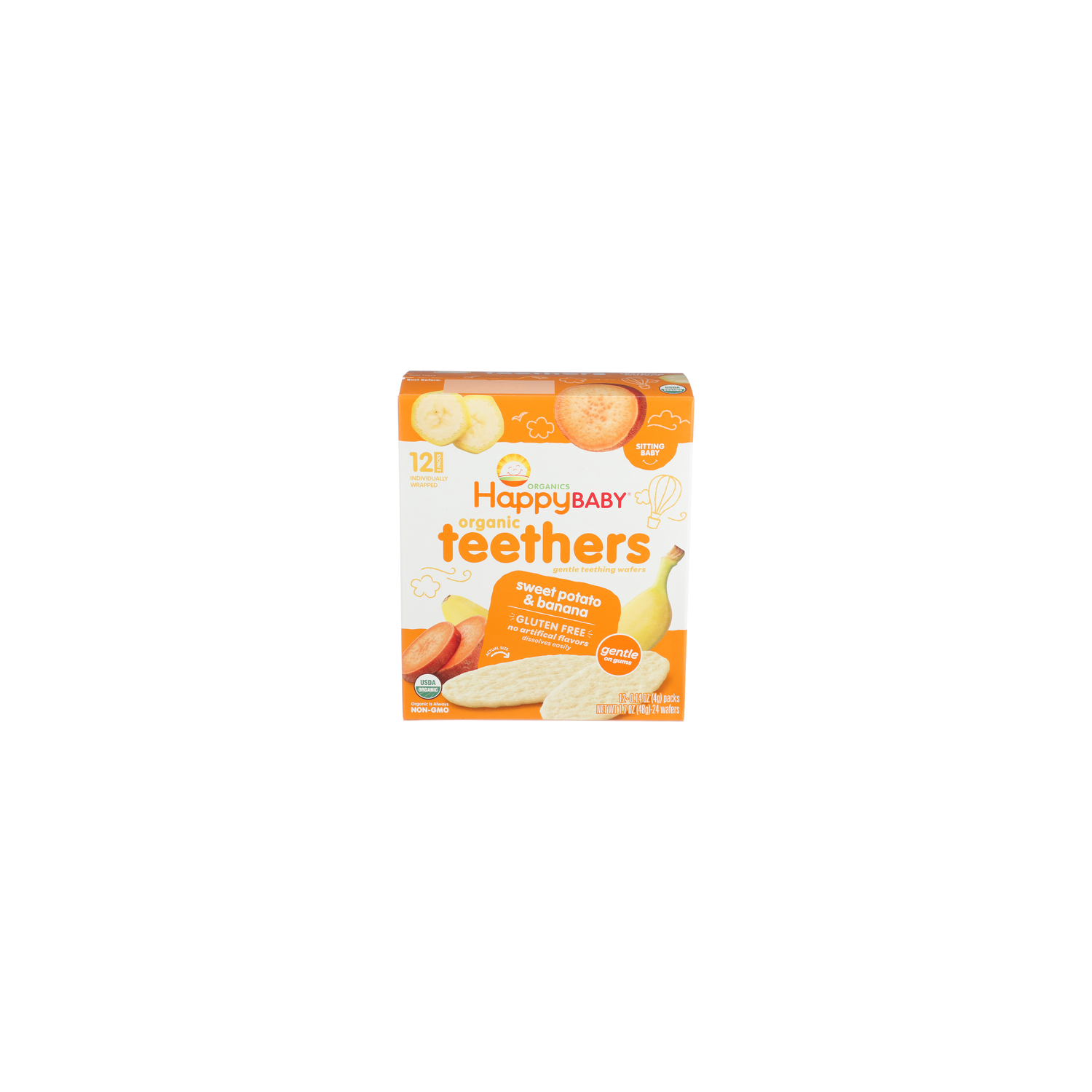 Happy Baby Organic Teethers Sweet Potato & Banana - 0.142 Ounce - 12 Count Image 1 of 4